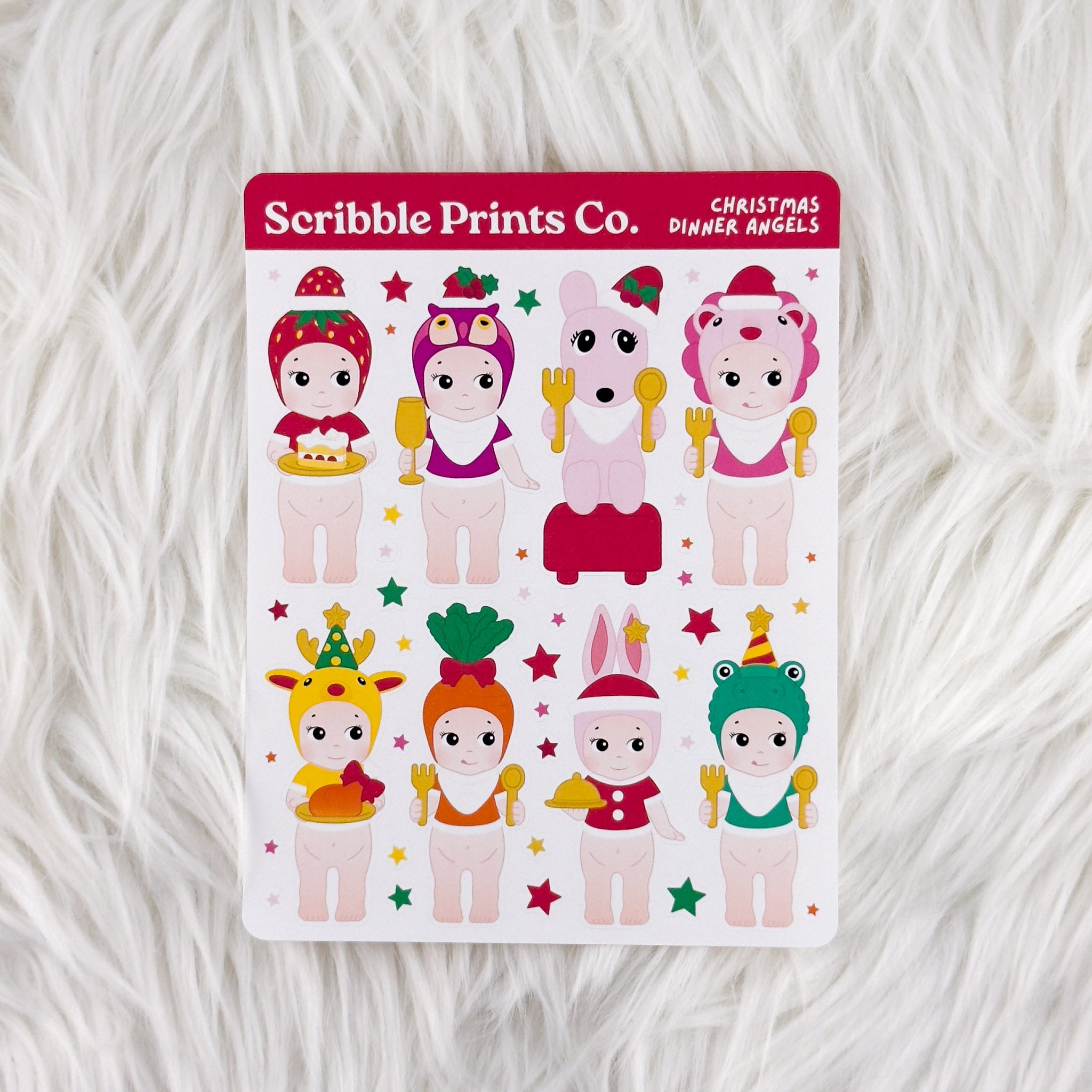 Christmas Dinner Angels – Deco // Matte Journal Stickers