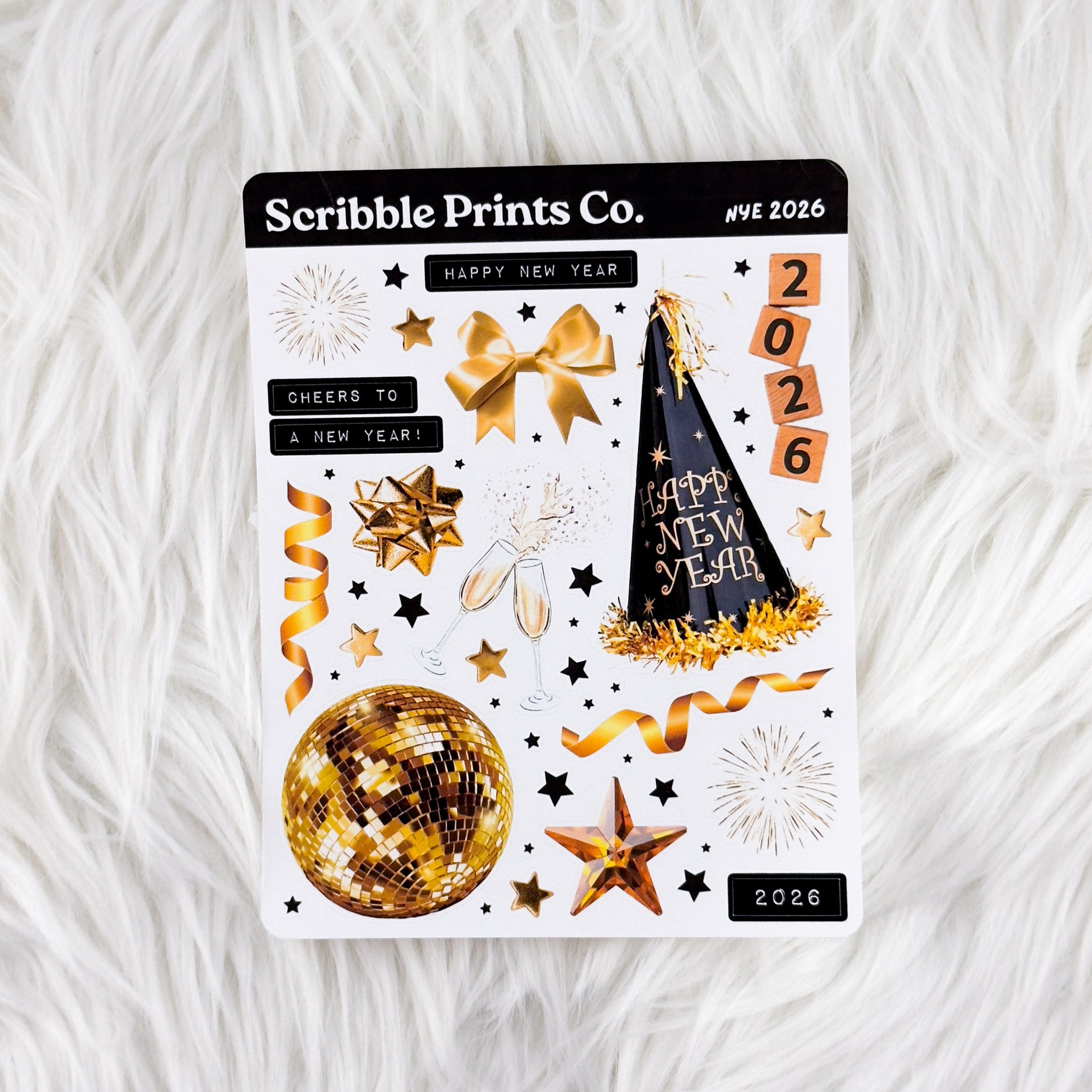 NYE 2026 – Deco // Matte Journal Stickers