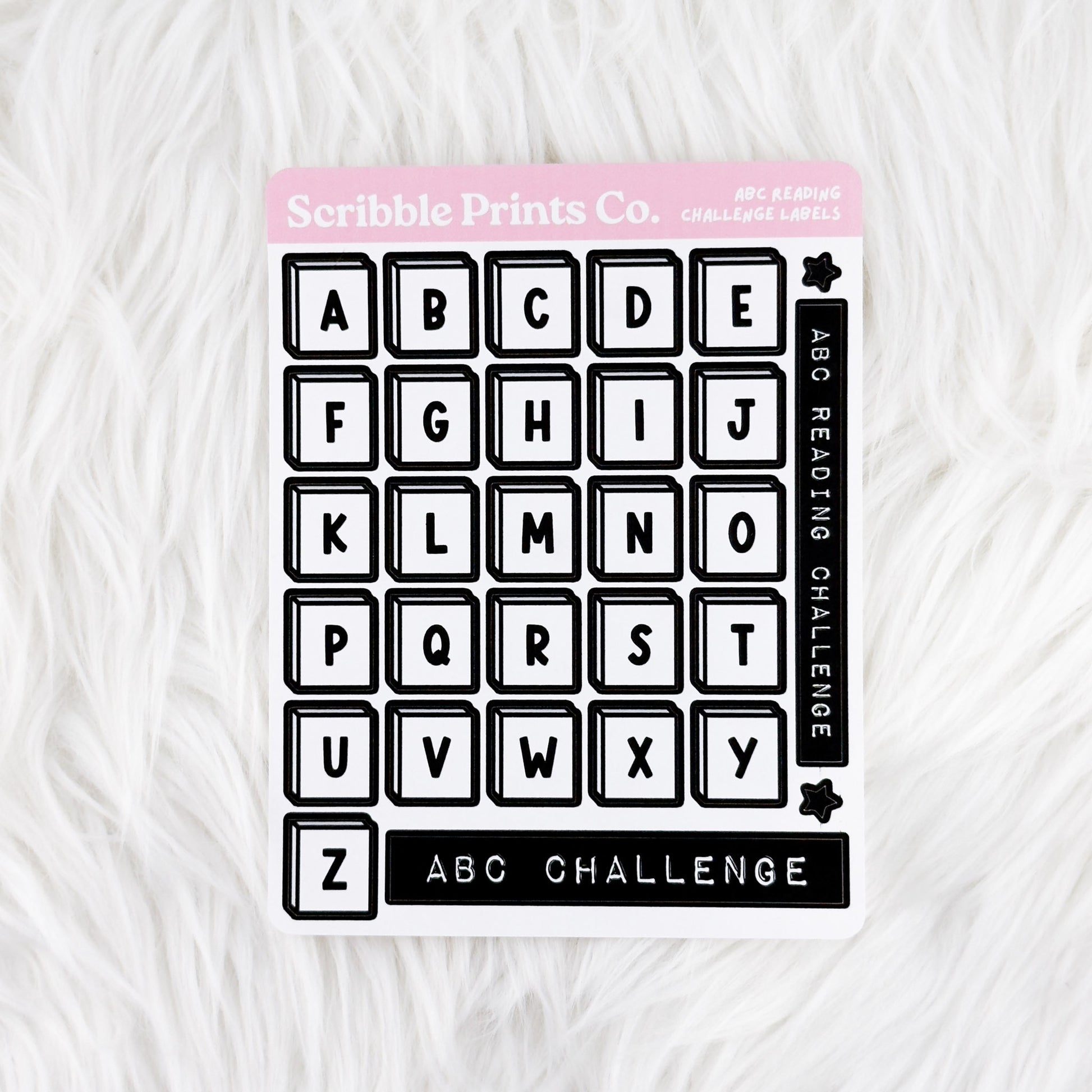 ABC Reading Challenge Labels // Matte Reading Journal Stickers