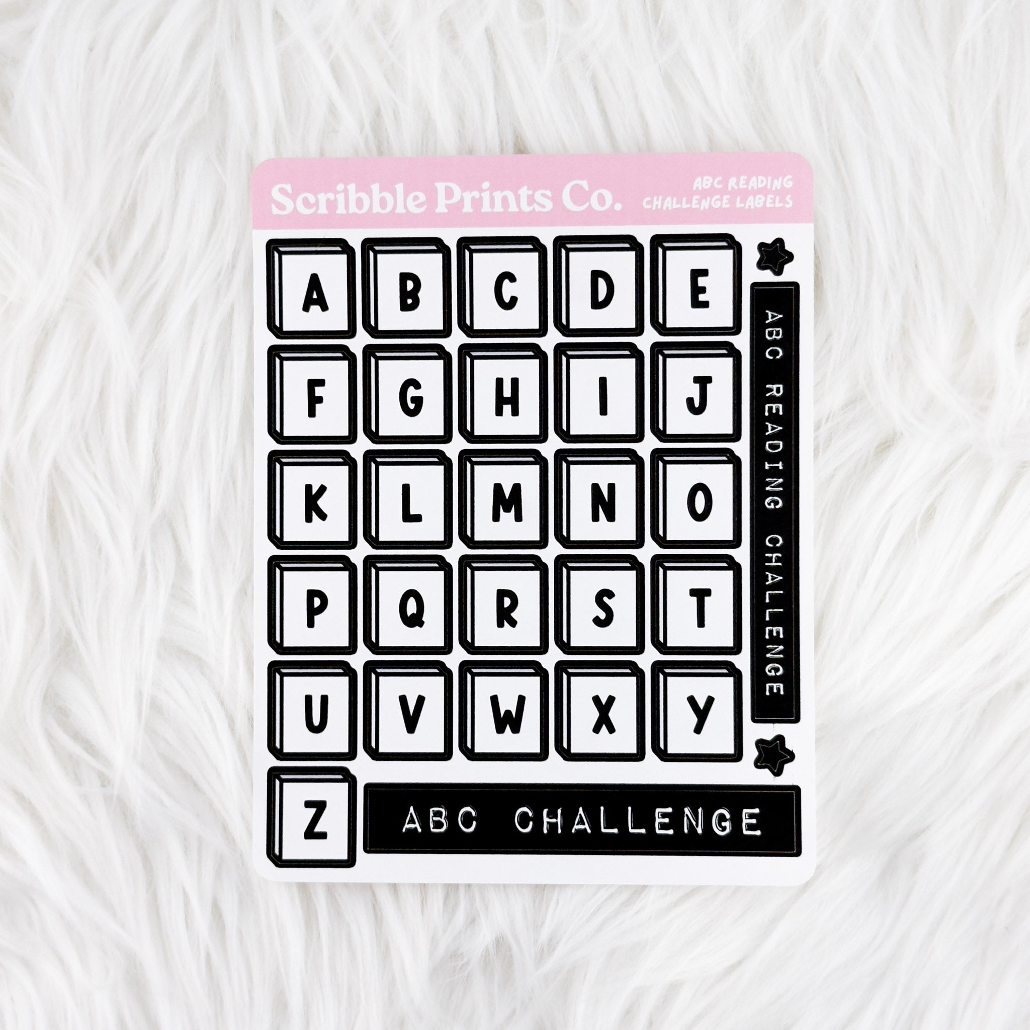 ABC Reading Challenge Labels // Matte Reading Journal Stickers