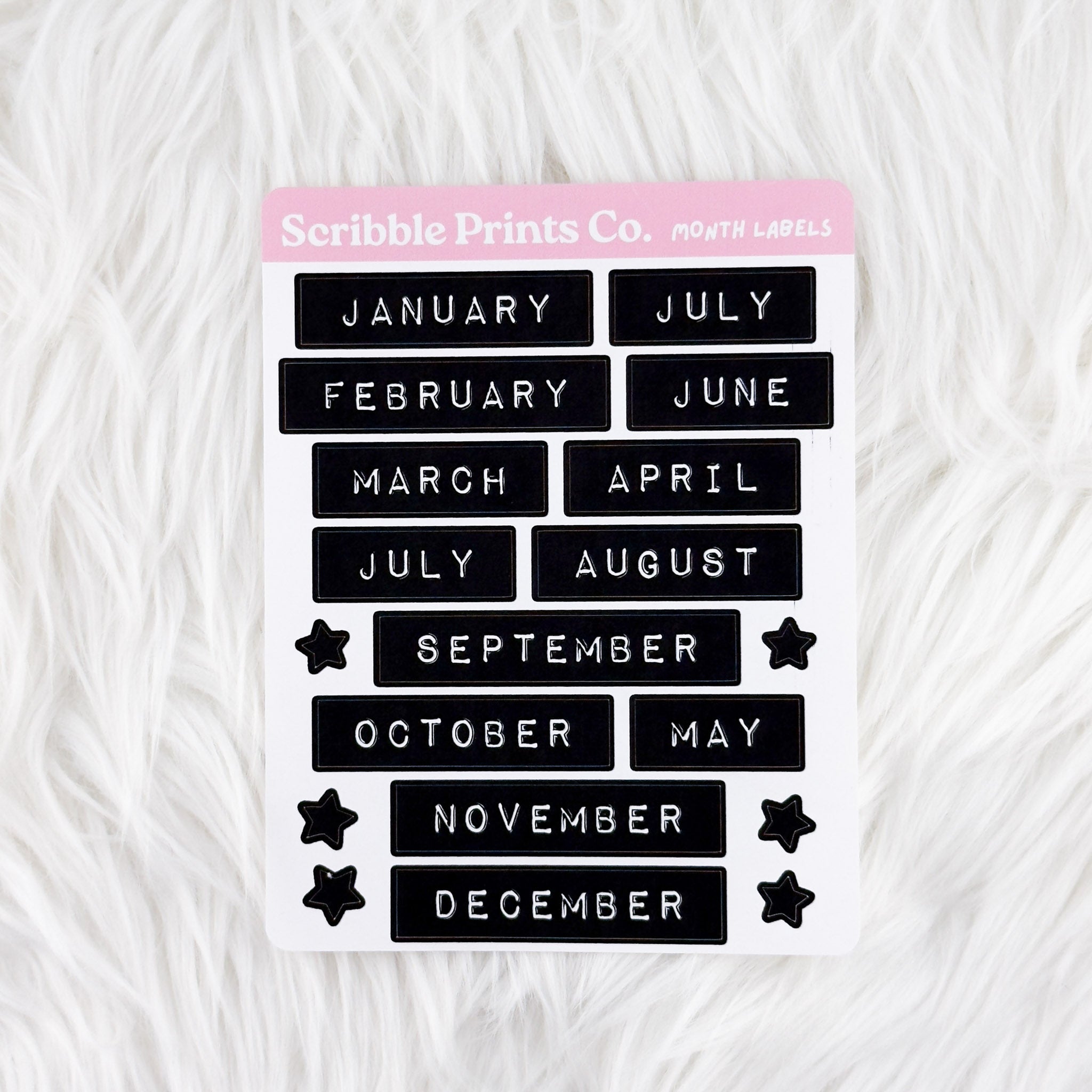 Month Labels // Matte Journal Stickers