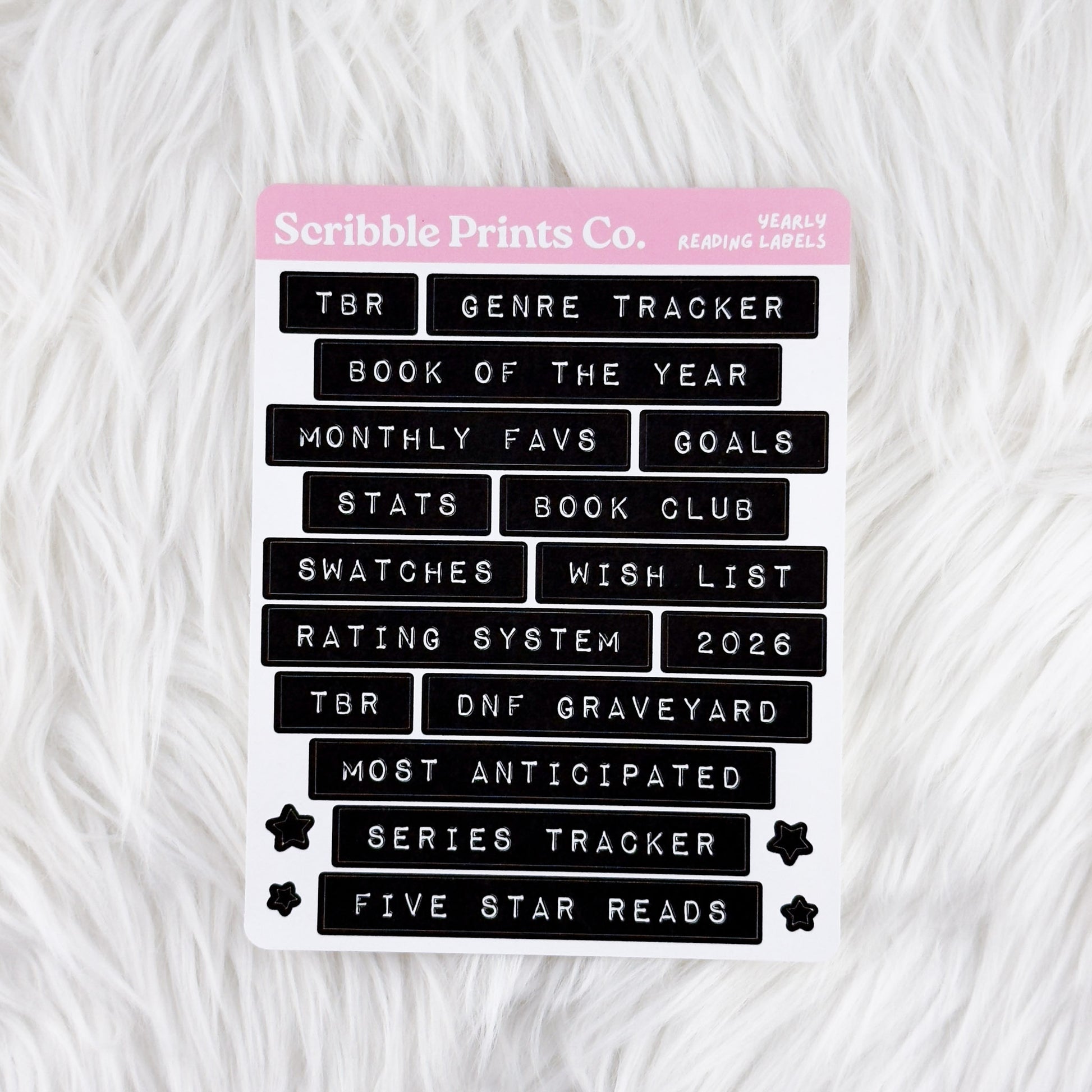 Yearly Reading Labels // Matte Reading Journal Stickers