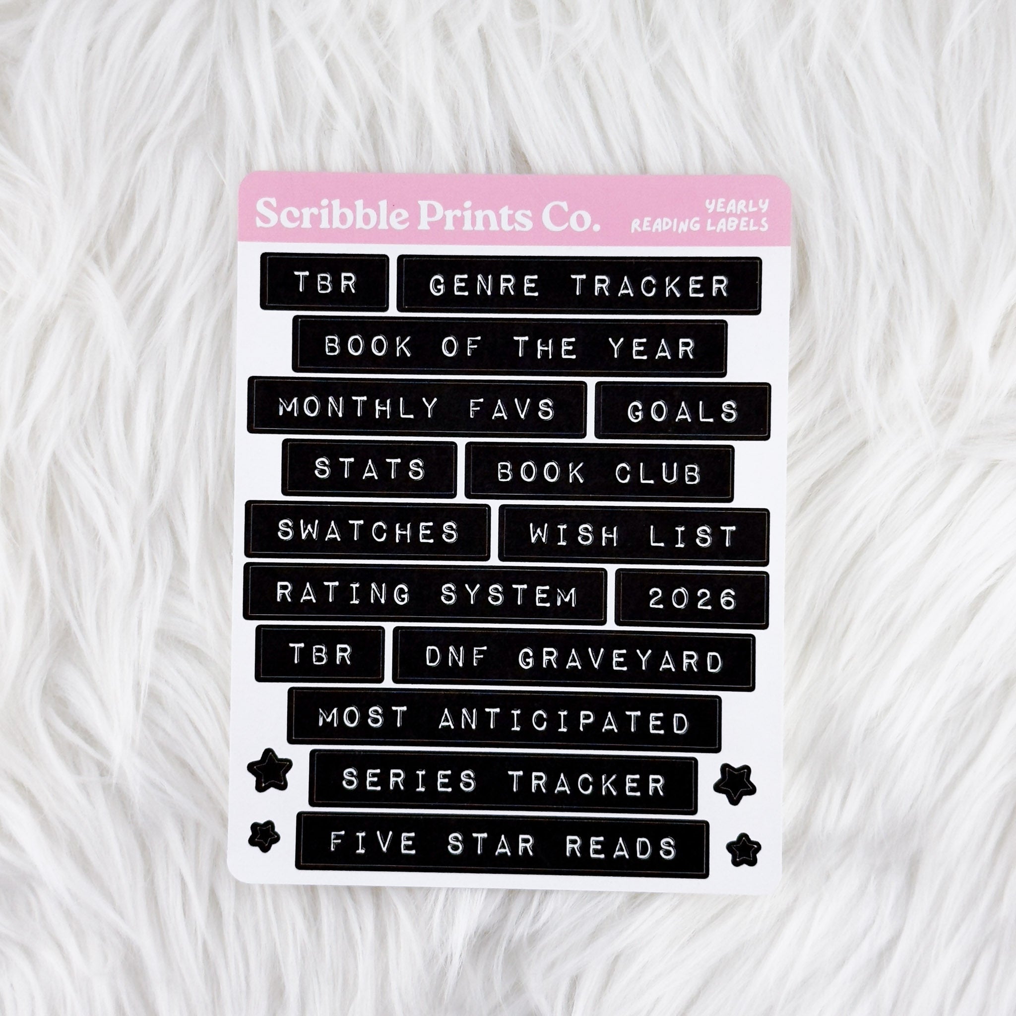Yearly Reading Labels // Matte Reading Journal Stickers