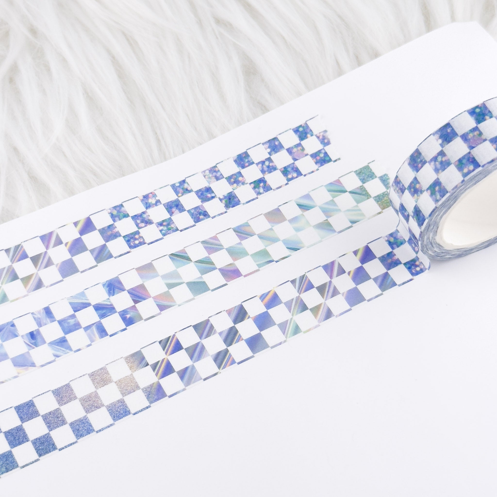 Holographic Checker - 15mm Decorative Washi Tape