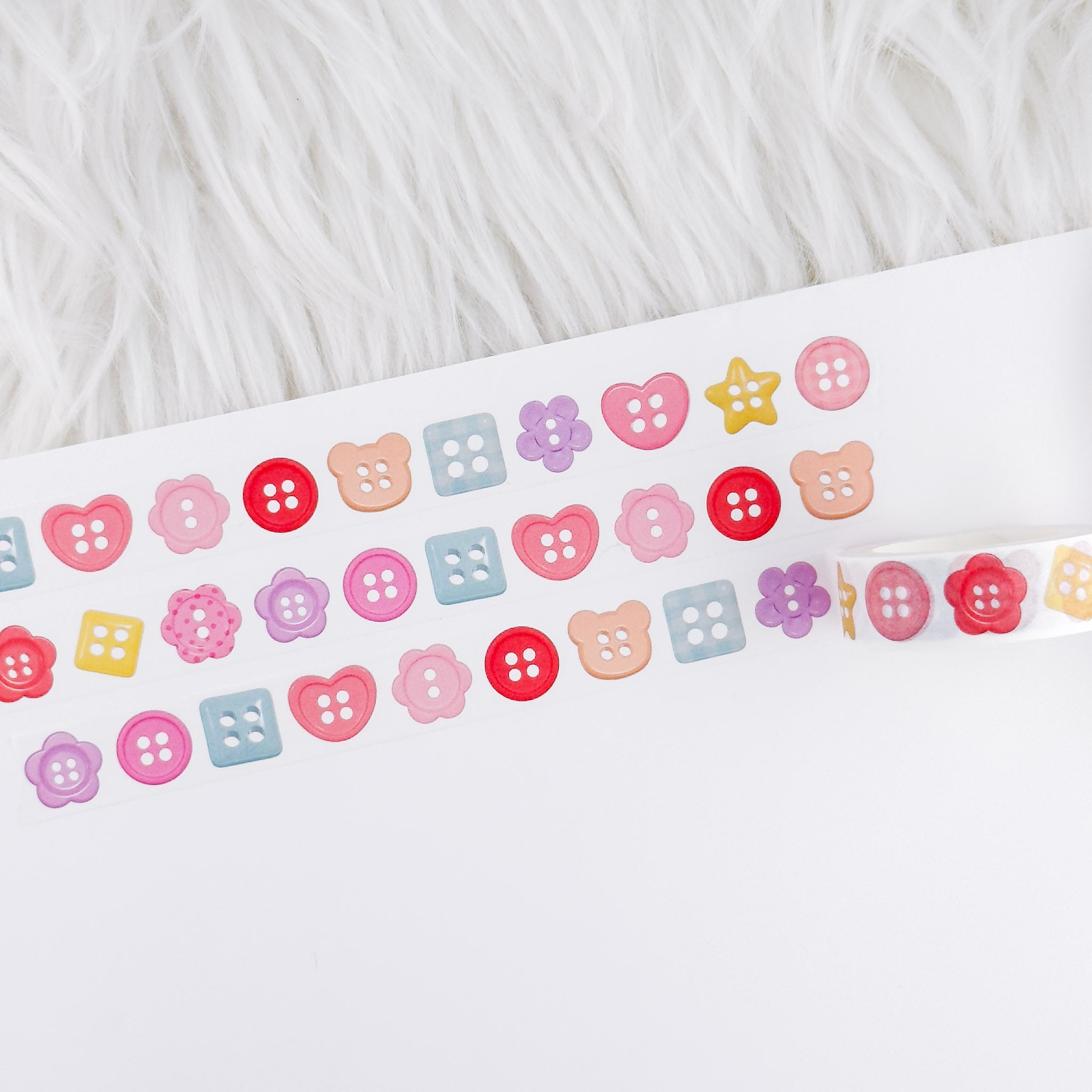 Cute Buttons - 15mm Decorative Washi Tape