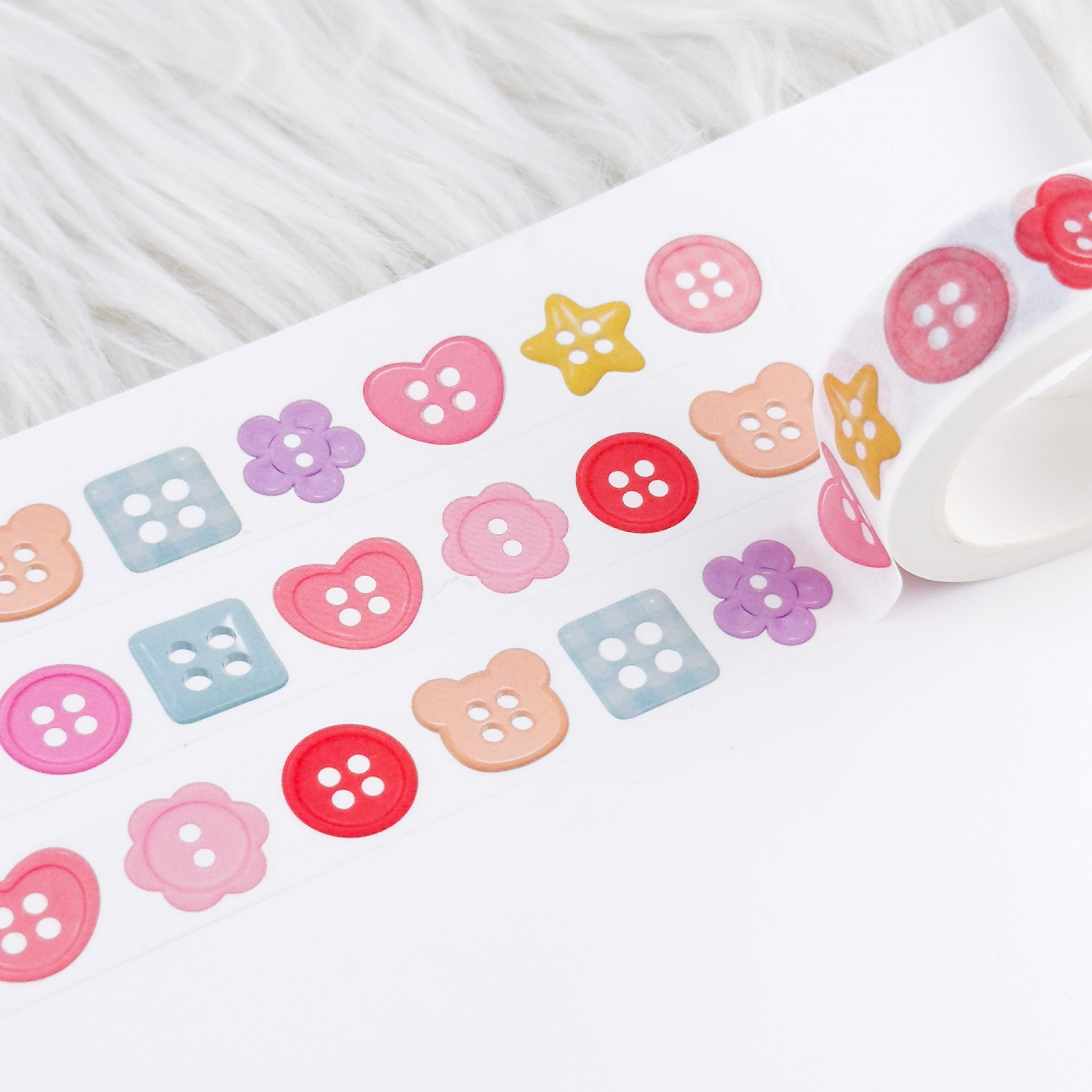 Cute Buttons - 15mm Decorative Washi Tape