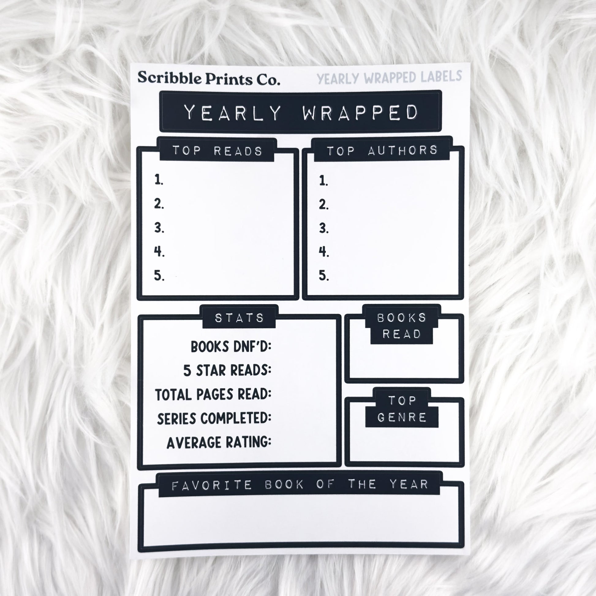 Yearly Wrapped Labels // Matte Reading Journal Stickers