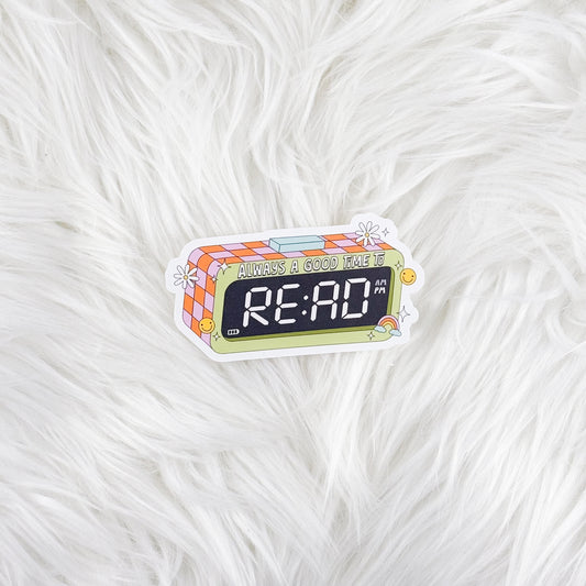Reading Clock // Large Matte Deco Sticker for Journals