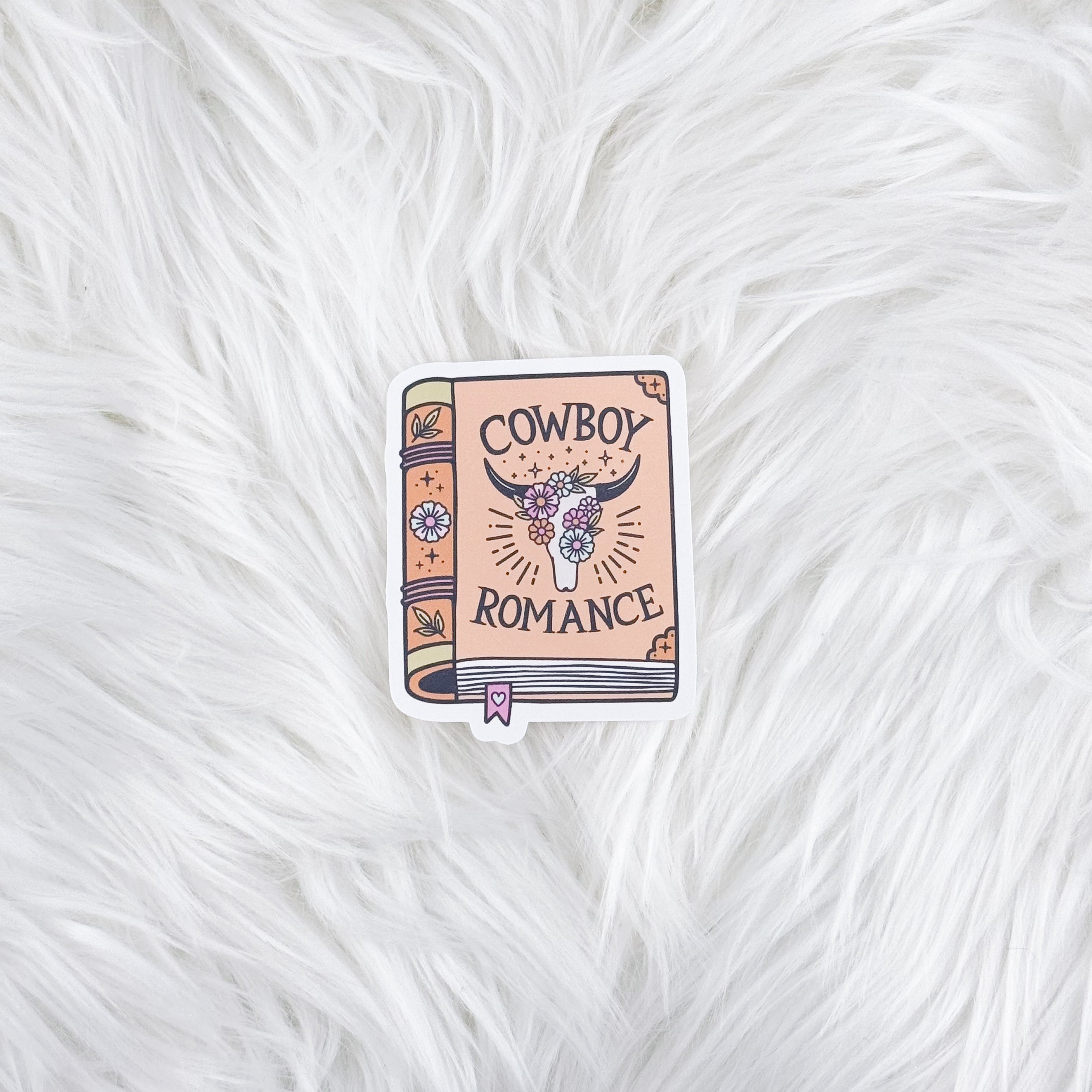 Book - Cowboy Romance // Large Matte Deco Sticker for Journals