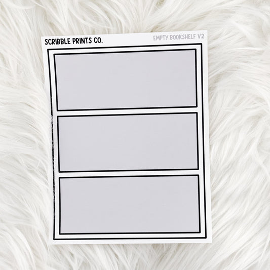 Empty Bookshelf V2 // Matte Reading Journal Stickers