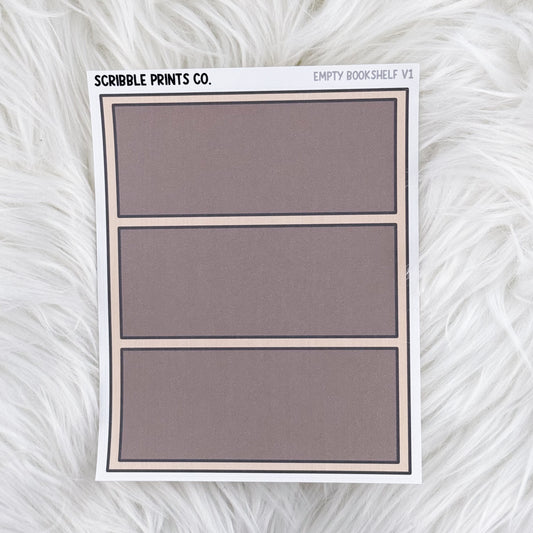 Empty Bookshelf V1 // Matte Reading Journal Stickers