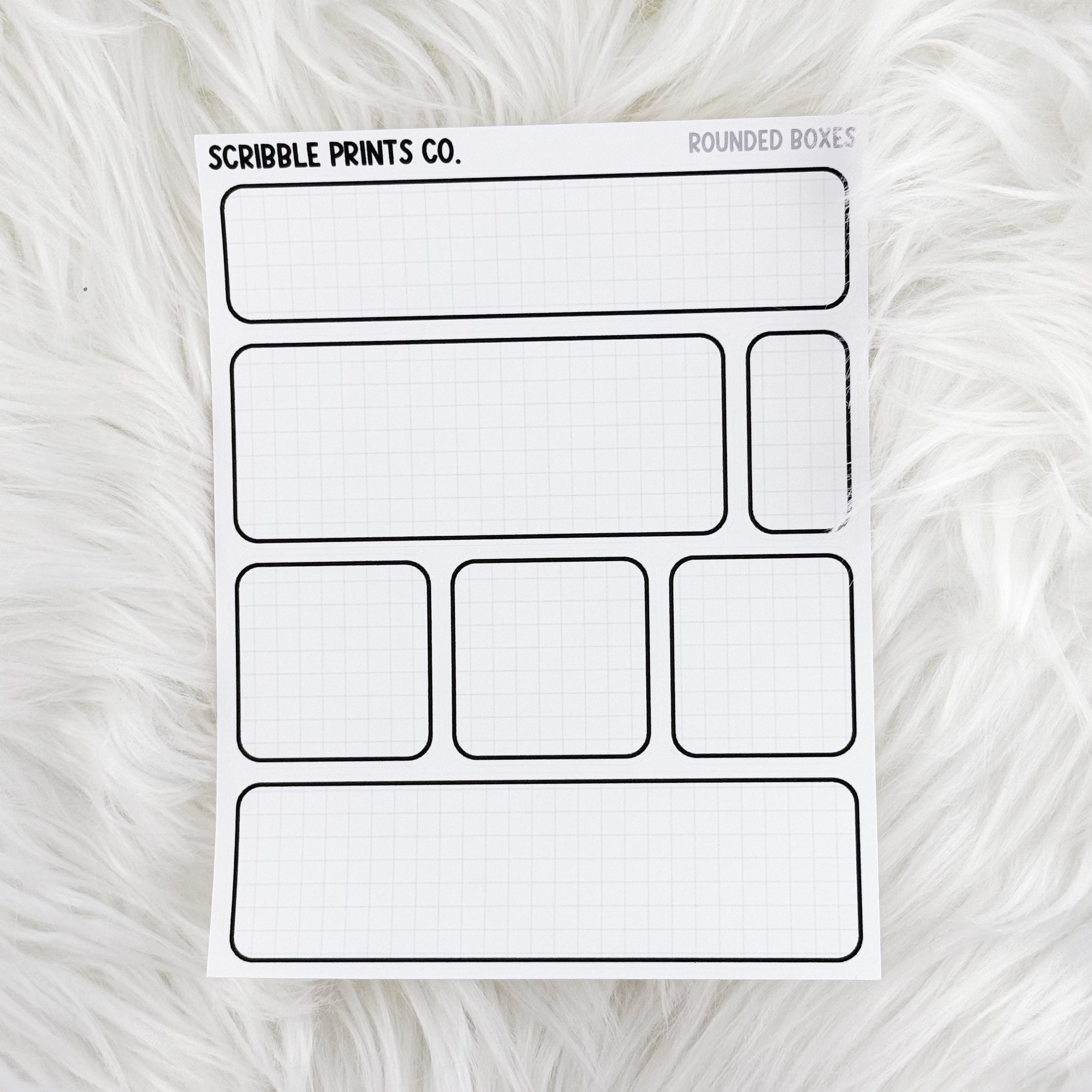 Rounded Boxes // Matte Reading Journal Stickers