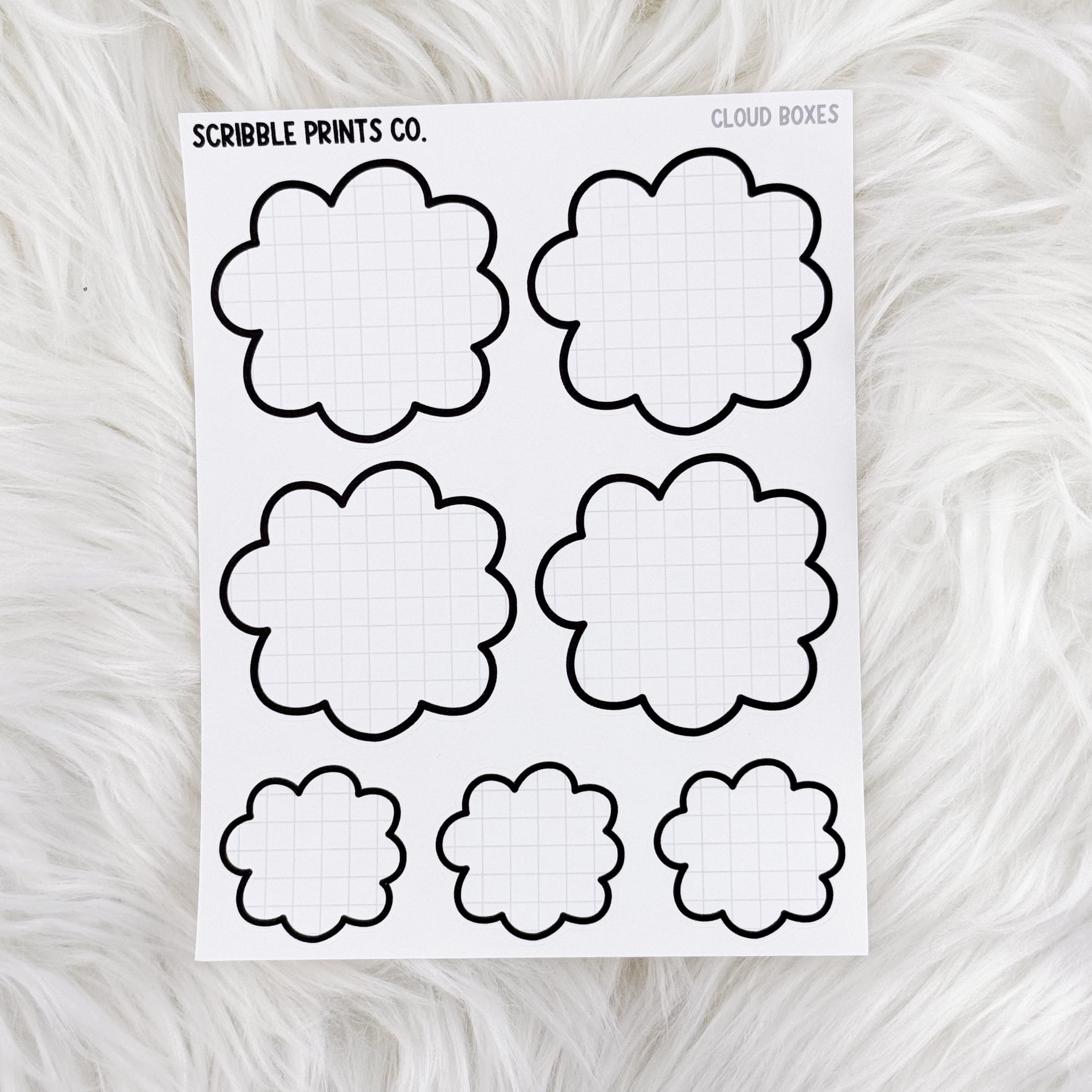 Cloud Boxes // Matte Reading Journal Stickers