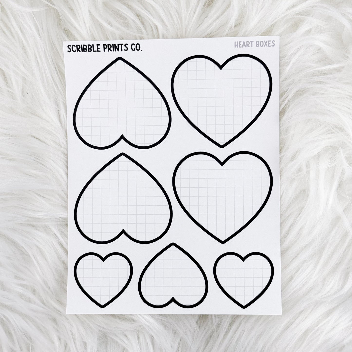 Heart Boxes // Matte Reading Journal Stickers