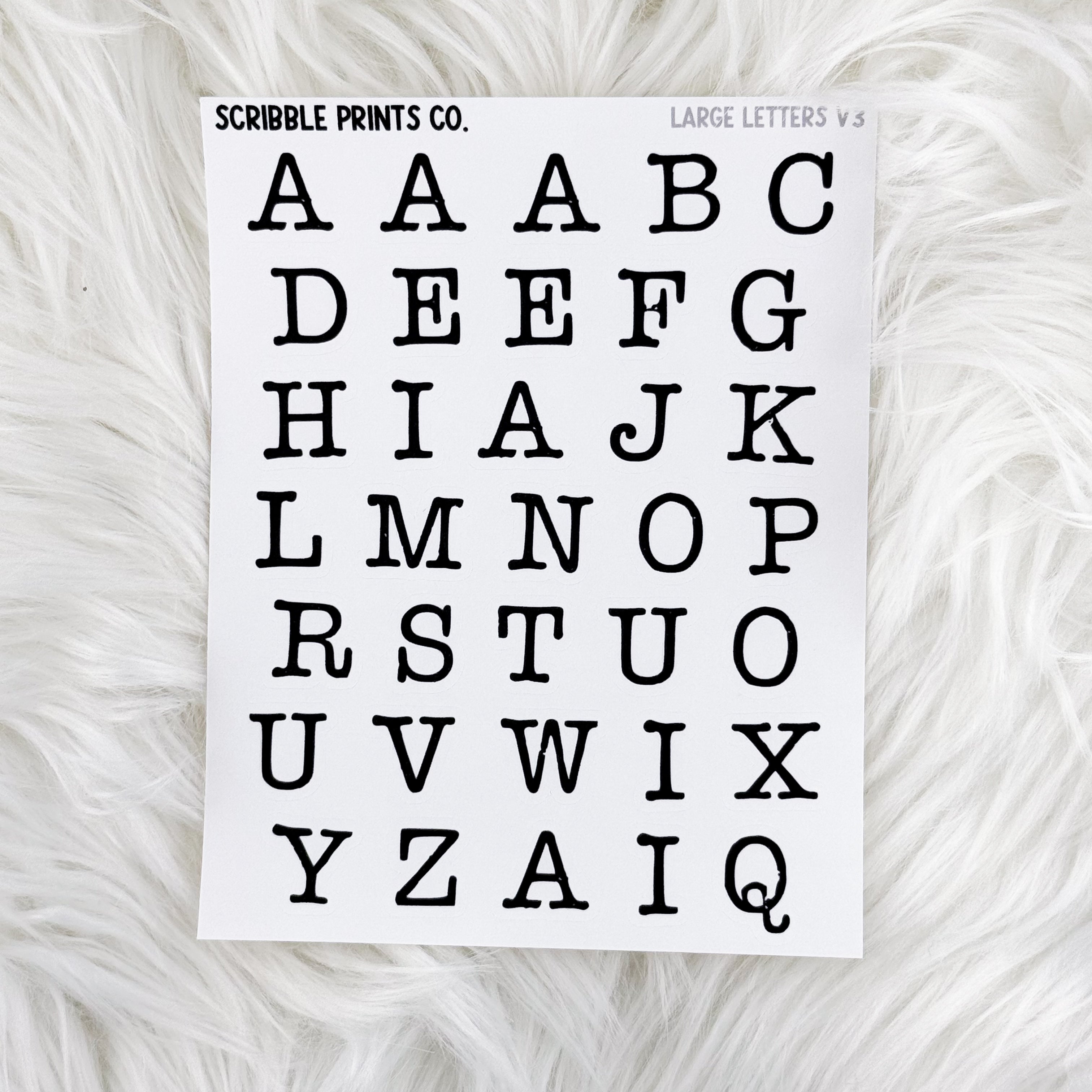 Large Letters V3 // Matte Reading Journal Stickers