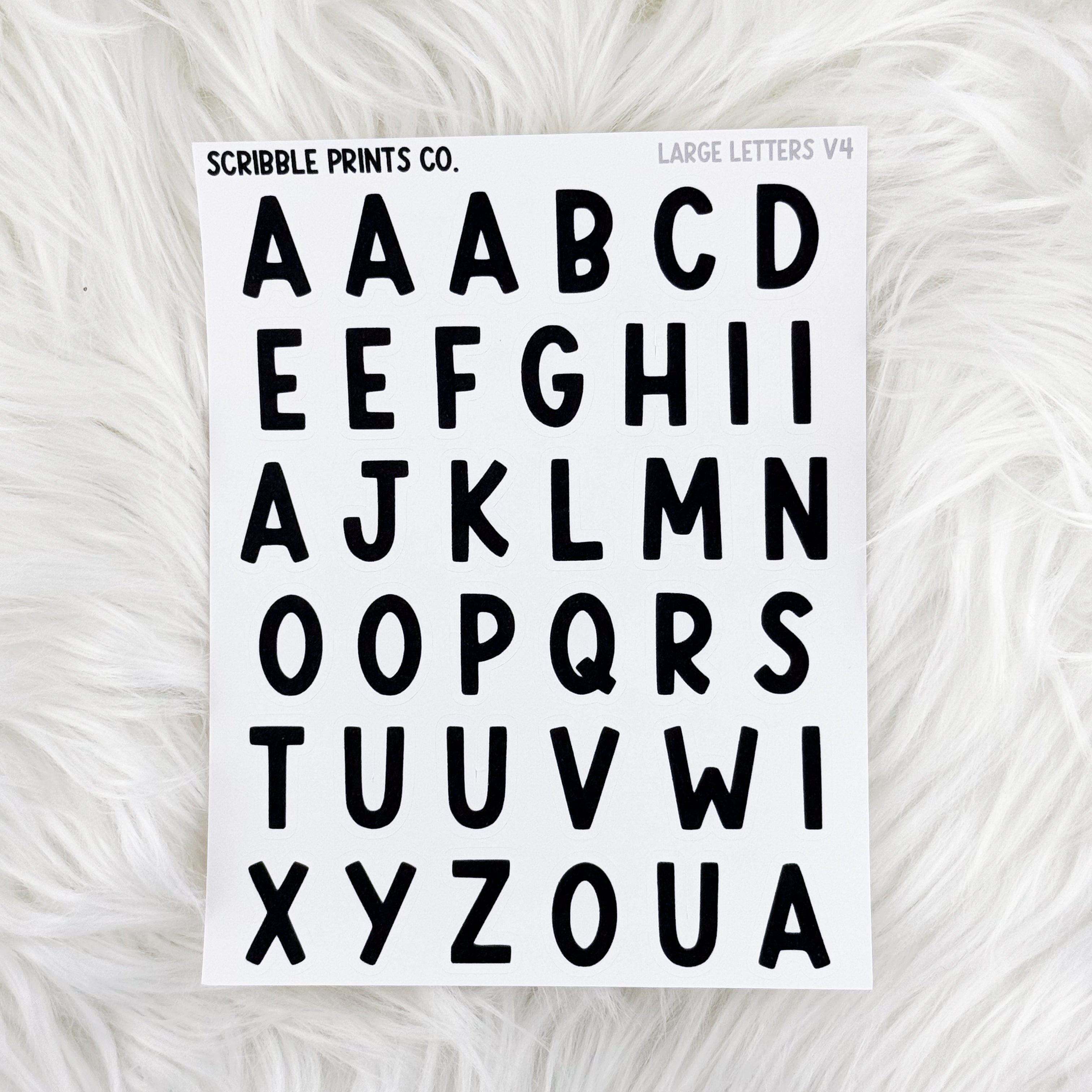 Large Letters V4 // Matte Reading Journal Stickers