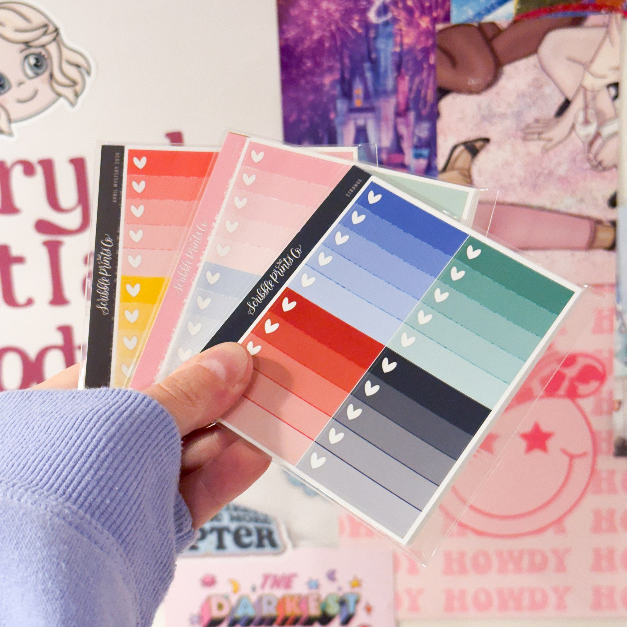 Ombre Heart Checklists - Misfit Sticker Grab Bag! (10 Sheets)