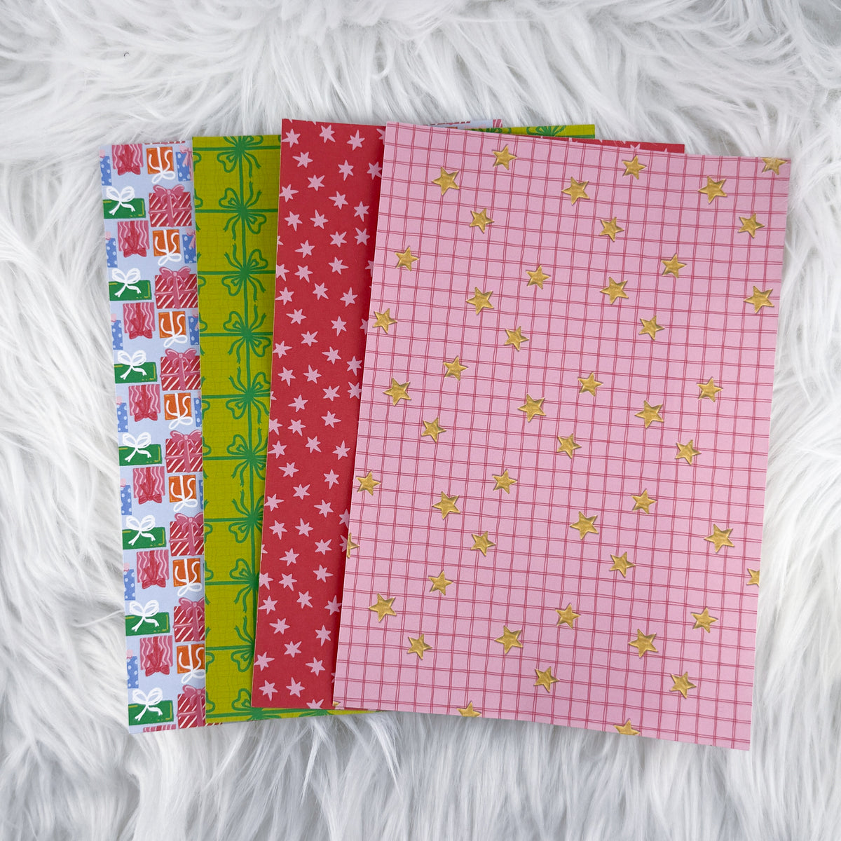 Handmade Holiday Journal Background Set | 4 A5 Matte Sticker Sheets