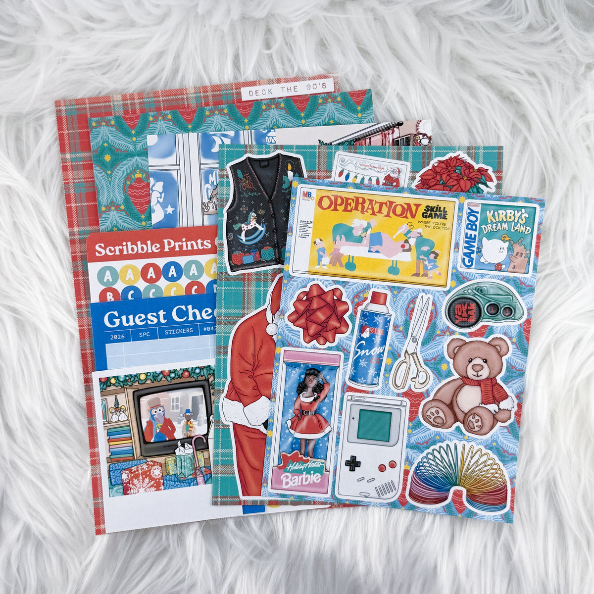 Deck the 90's Junk Journal Sticker Kit