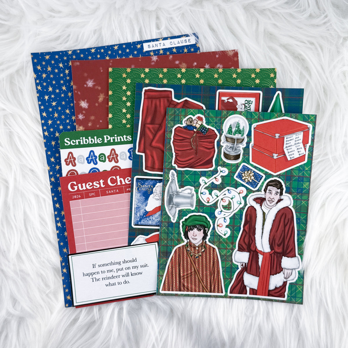 Santa Clause Junk Journal Sticker Kit
