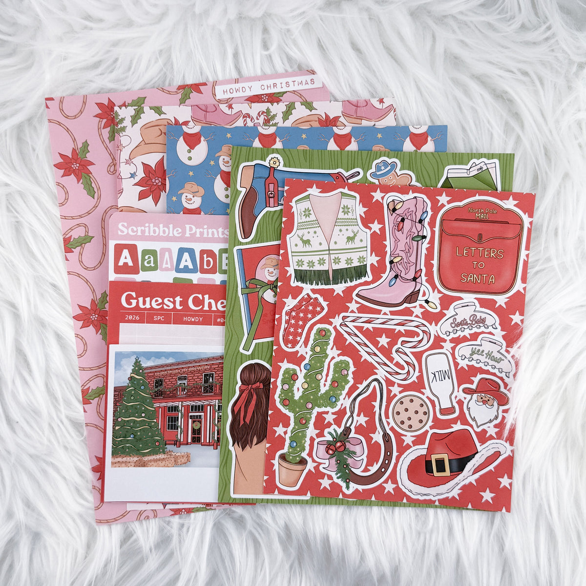 Howdy Christmas Junk Journal Sticker Kit