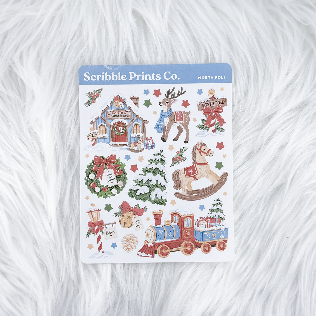 North Pole Deco Sticker Sheet