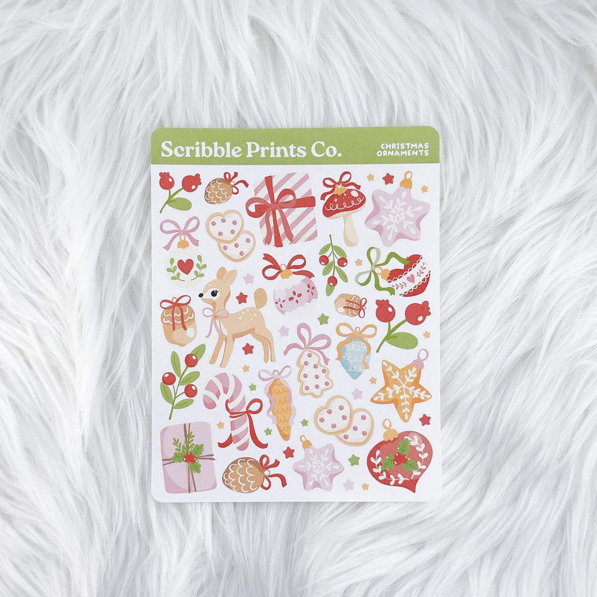 Christmas Ornaments Deco Sticker Sheet