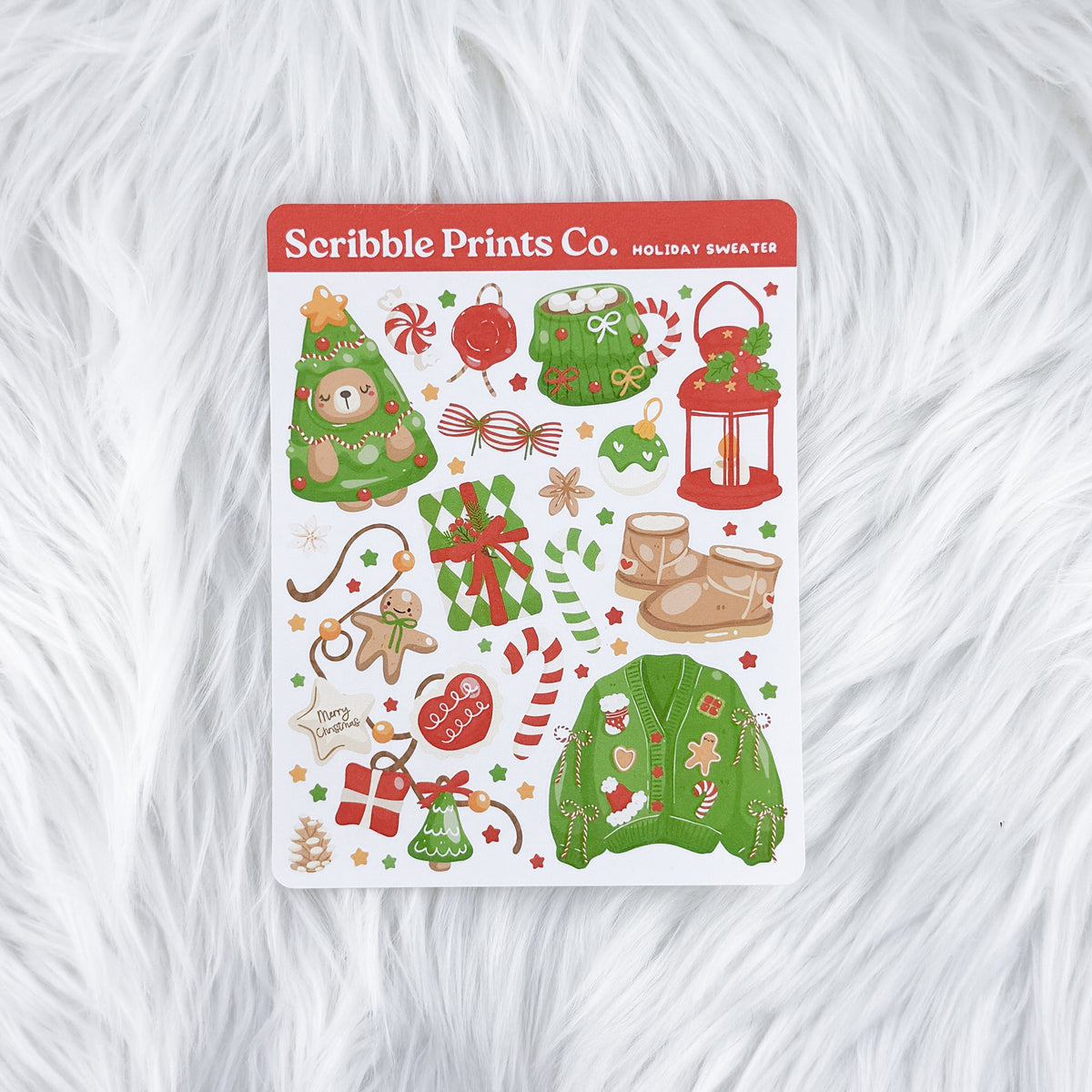 Holiday Sweater Deco Sticker Sheet