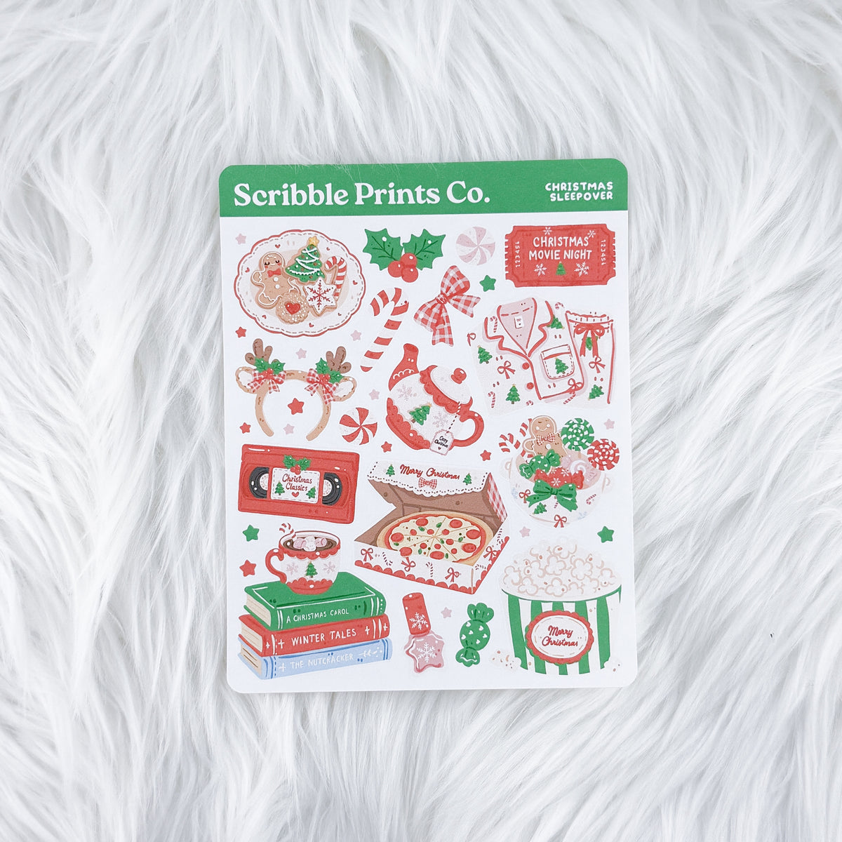 Christmas Sleepover Deco Sticker Sheet