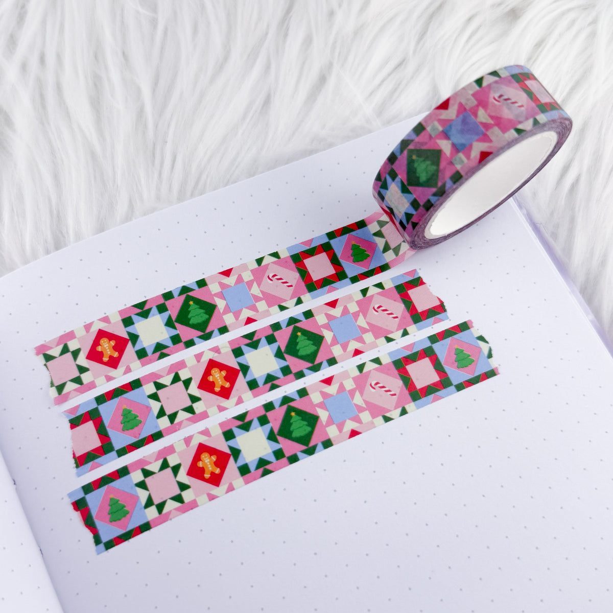 Christmas Quilt - 15mm Decorative Washi Tape