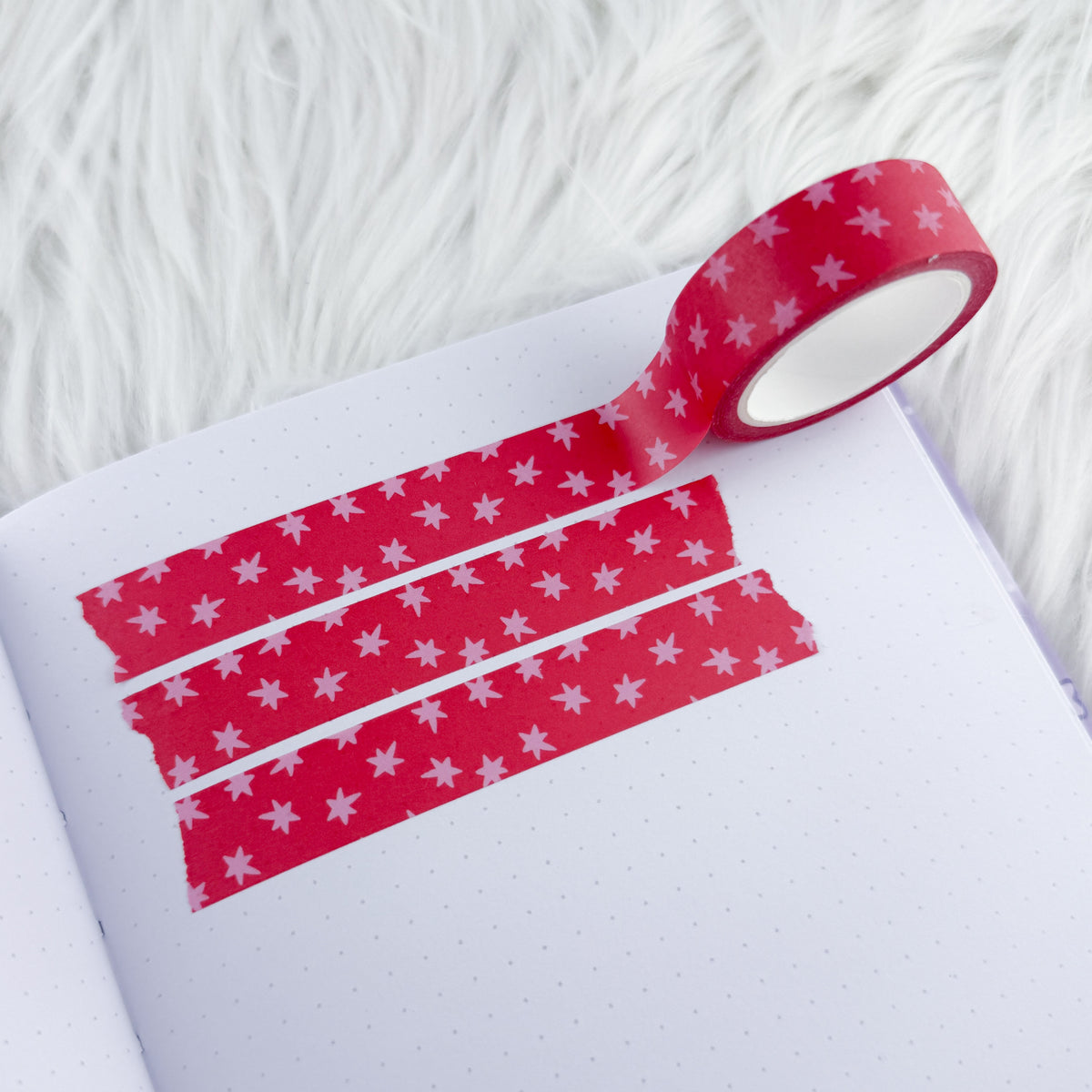Red & Pink Stars - 15mm Decorative Washi Tape
