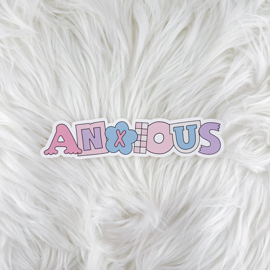 Anxious // Large Matte Deco Sticker for Journals