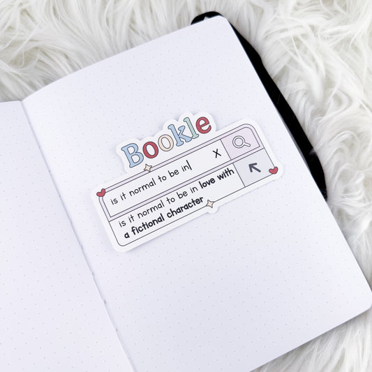 Bookle - Love With Fictional Character // Large Matte Deco Sticker for Journals