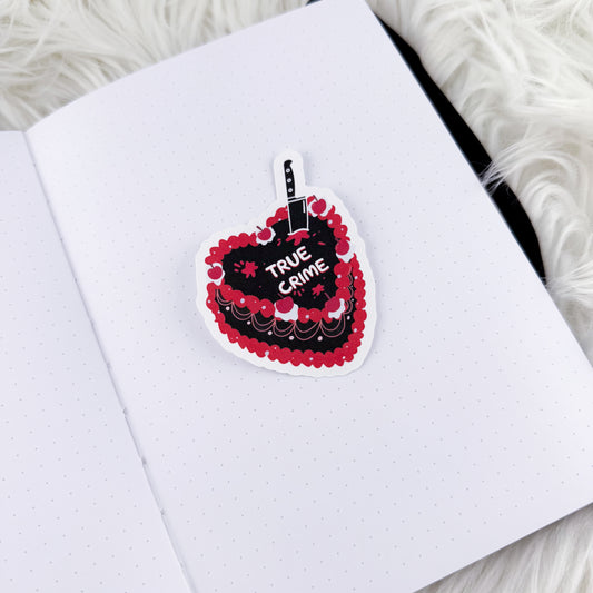 True Crime Cake // Large Matte Deco Sticker for Journals