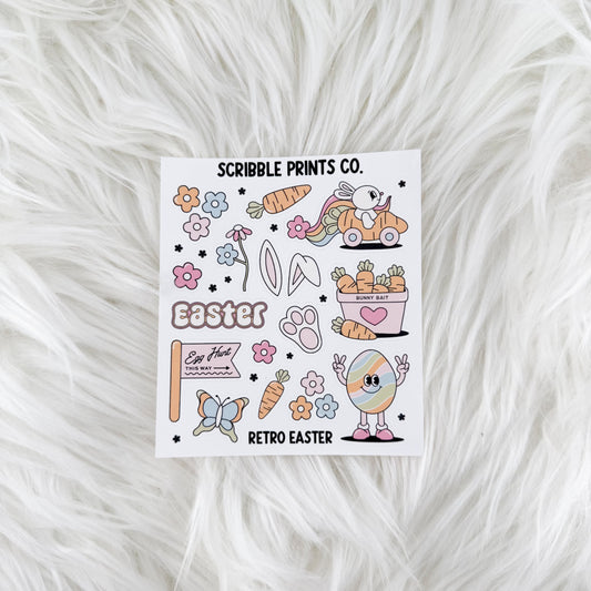Retro Easter - Deco // Matte Journal Stickers