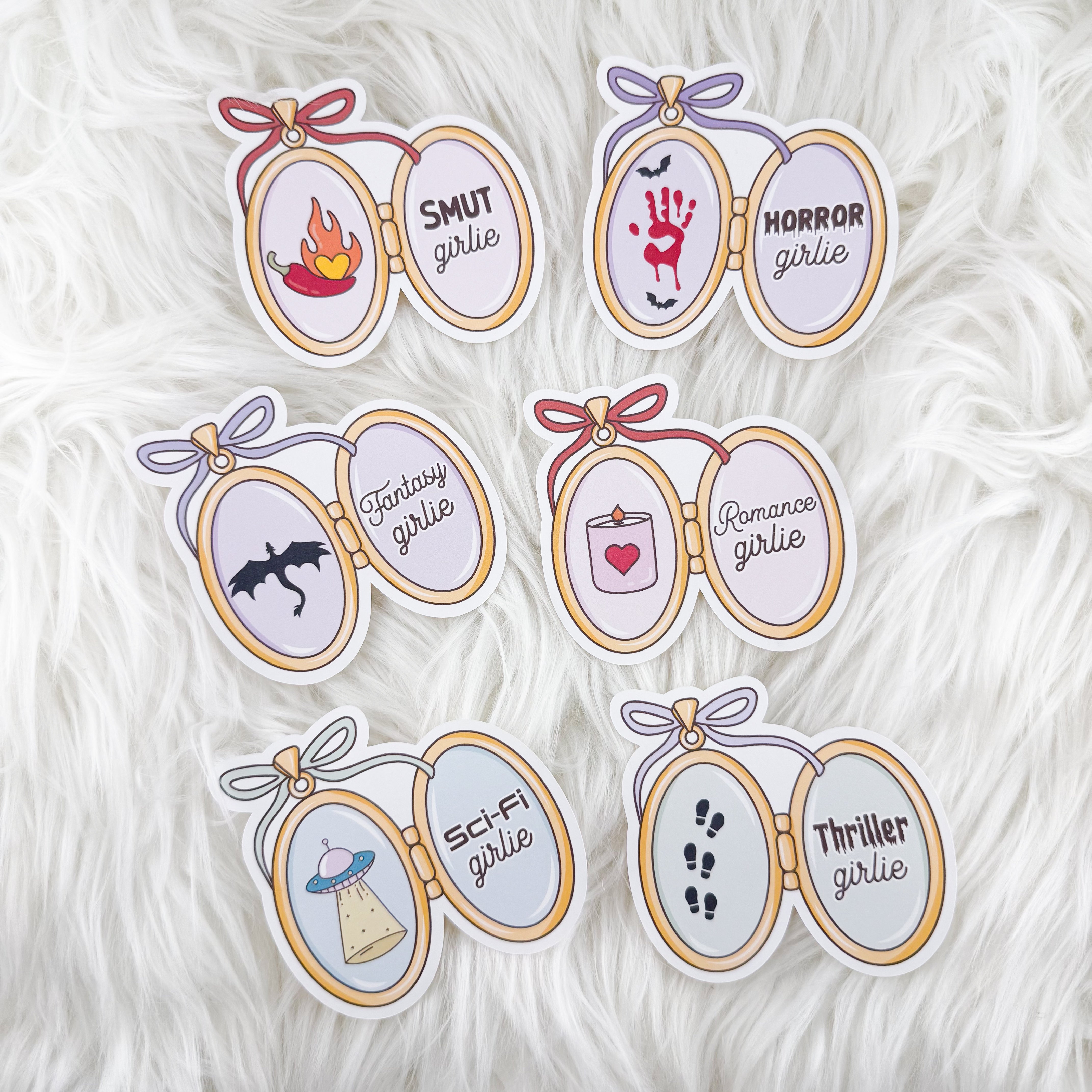 Bow Lockets // Large Matte Deco Sticker for Journals