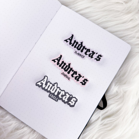 Custom Midnight Name // Large Matte Deco Sticker for Journals