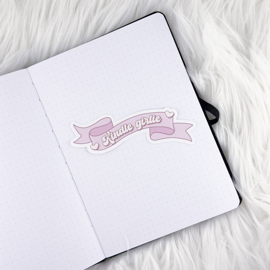 Kindle Girlie Banner // Large Matte Deco Sticker for Journals