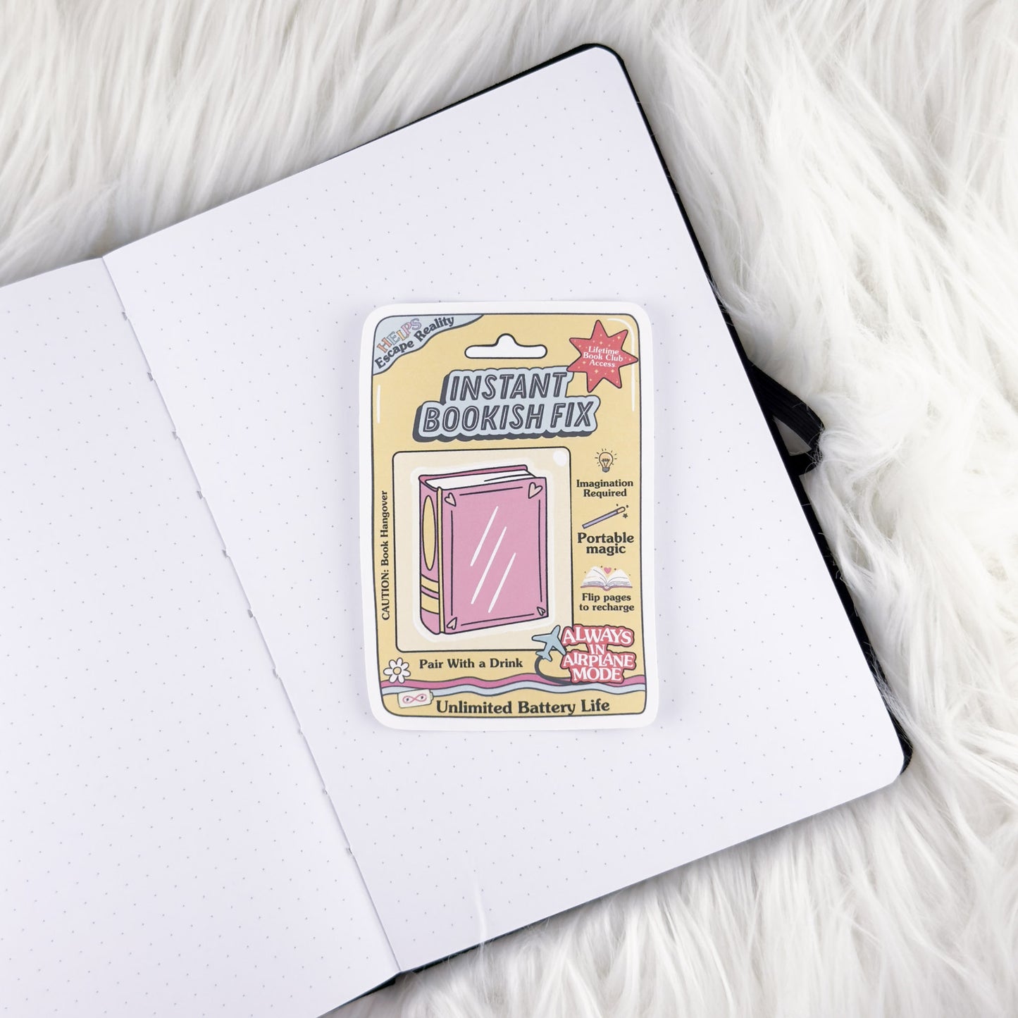 Instant Bookish Fix // Large Matte Deco Sticker for Journals