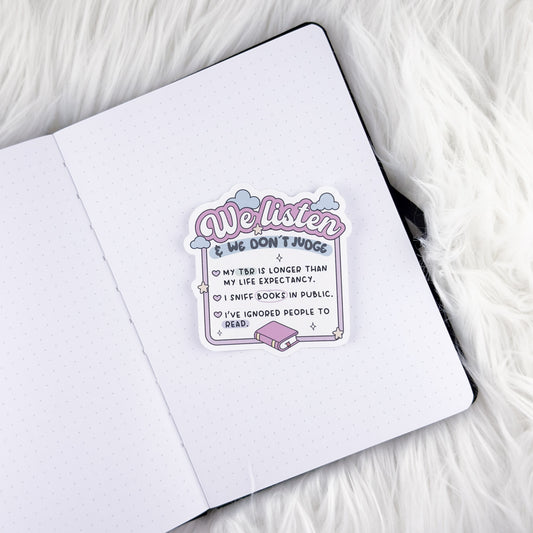 Listen & Don't Judge // Large Matte Deco Sticker for Journals