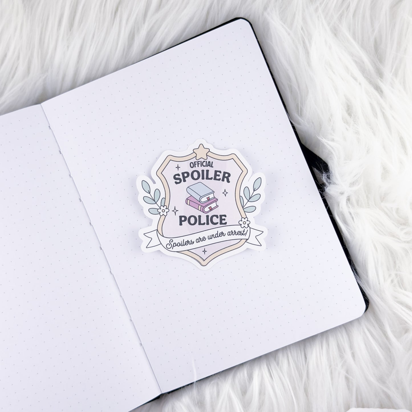 Official Spoiler Police // Large Matte Deco Sticker for Journals