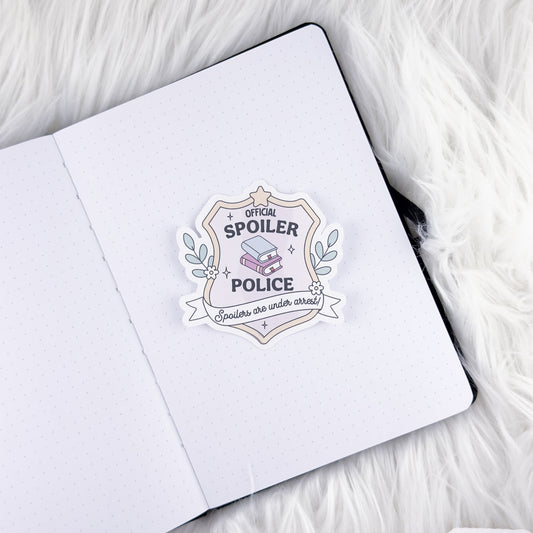 Official Spoiler Police // Large Matte Deco Sticker for Journals
