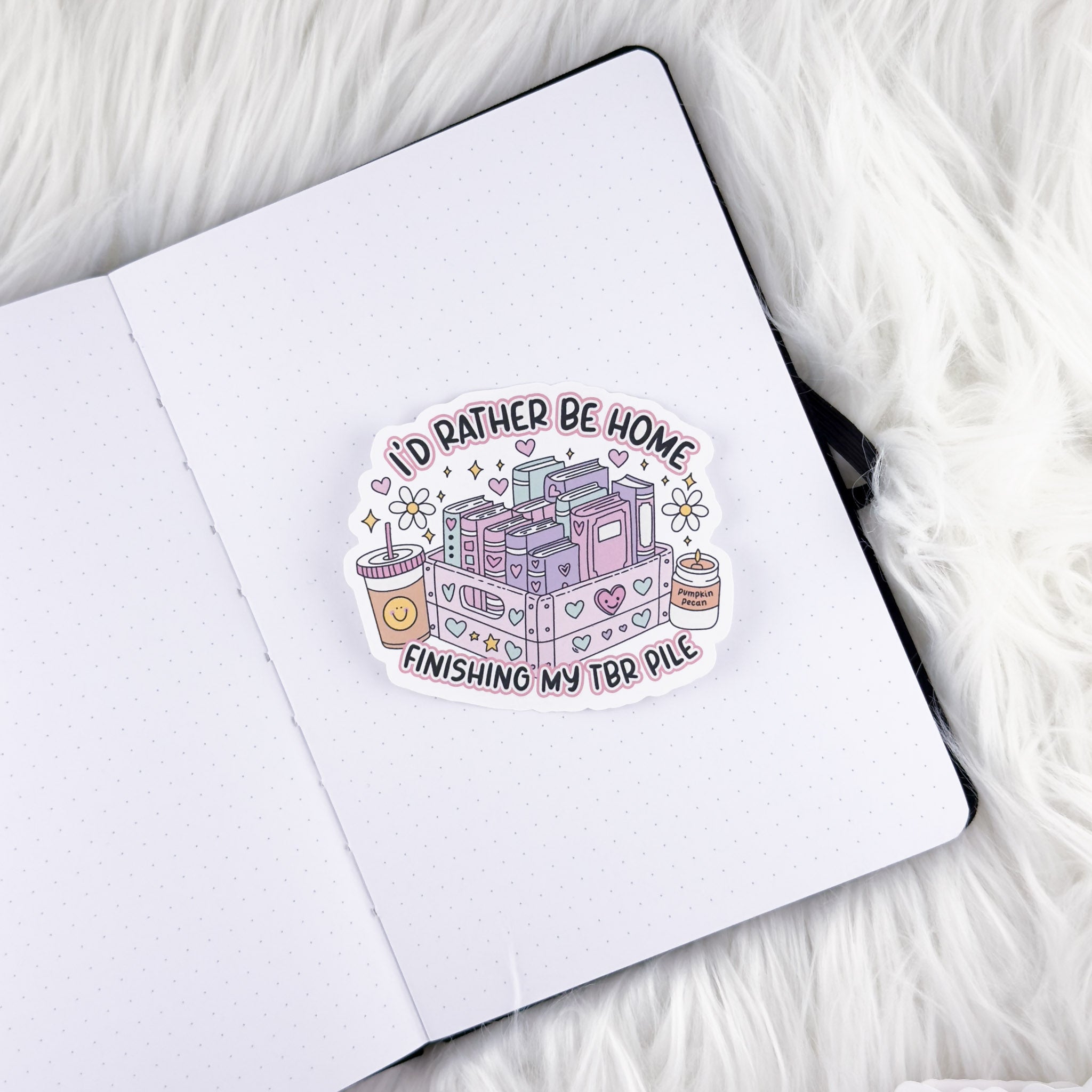 Rather Be - TBR Pile // Large Matte Deco Sticker for Journals