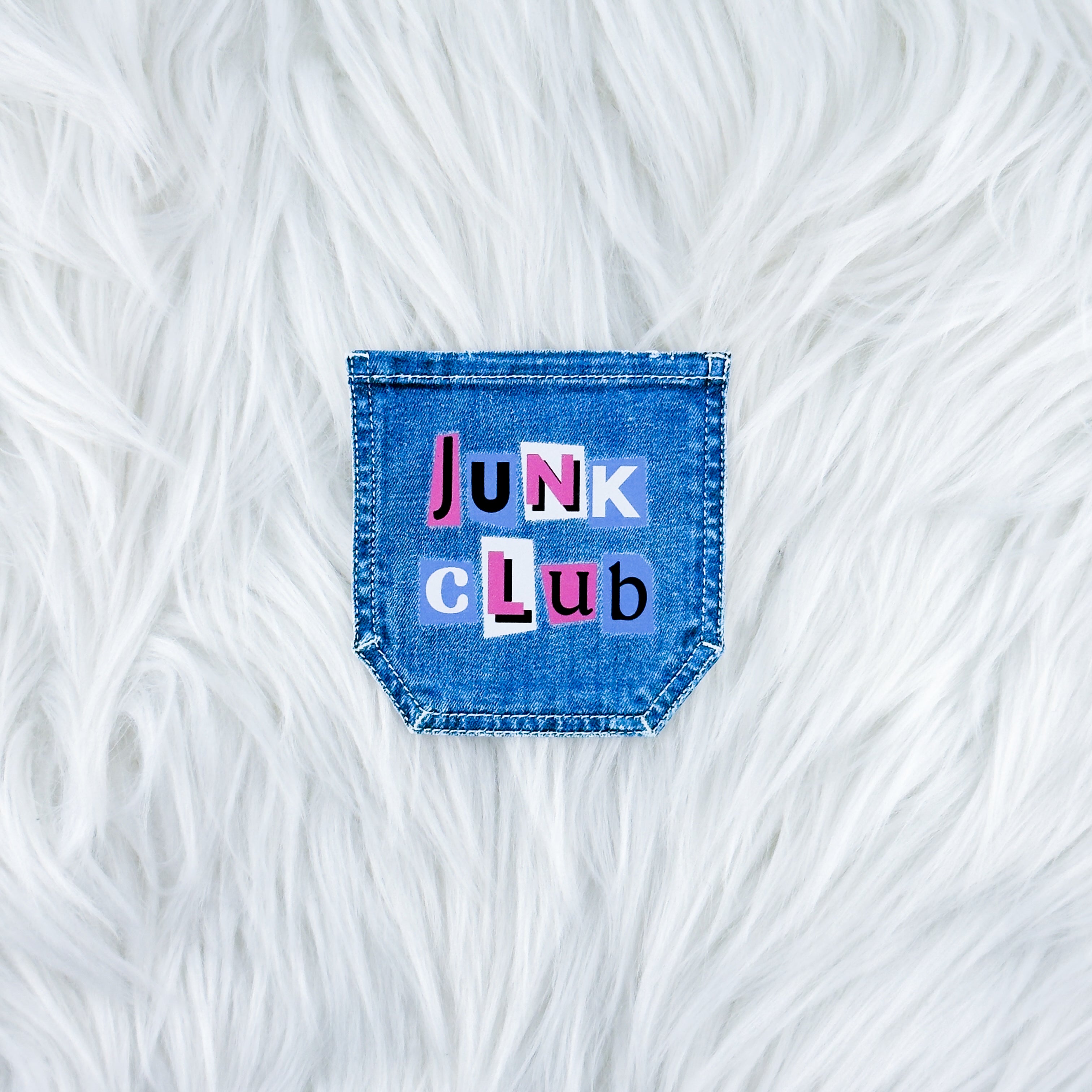 Junk Club Denim Pocket // Large Matte Deco Sticker for Journals