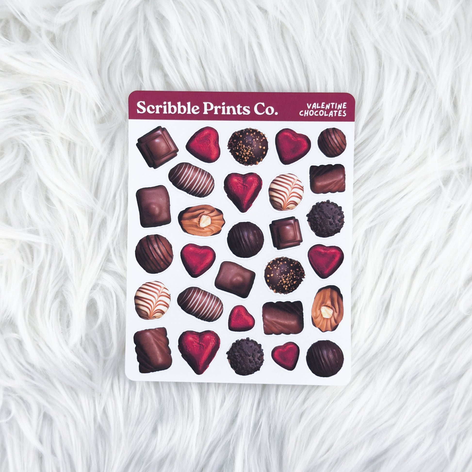 Valentine Chocolates – Journal Deco // Matte Stickers