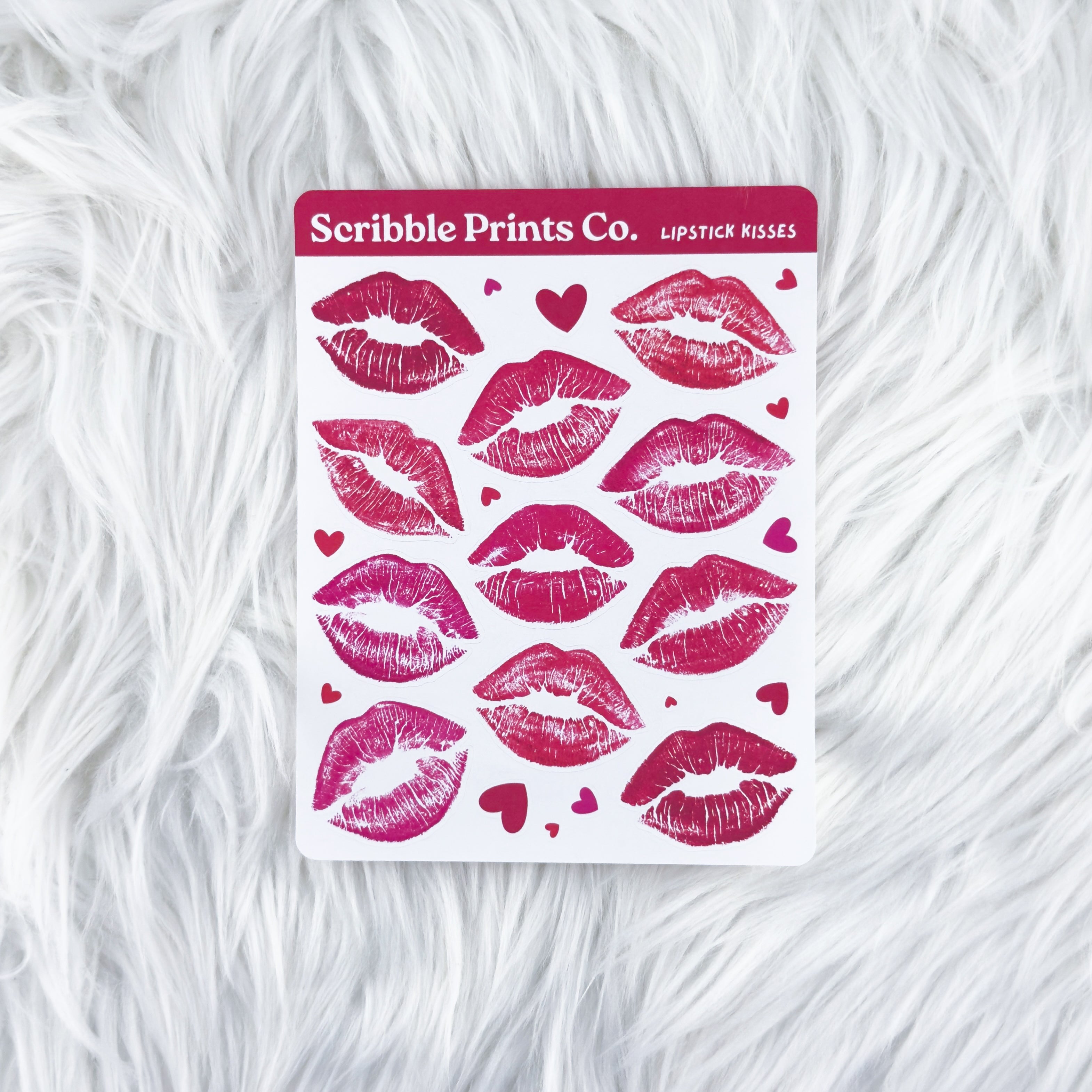 Lipstick Kisses – Deco // Matte Journal Stickers