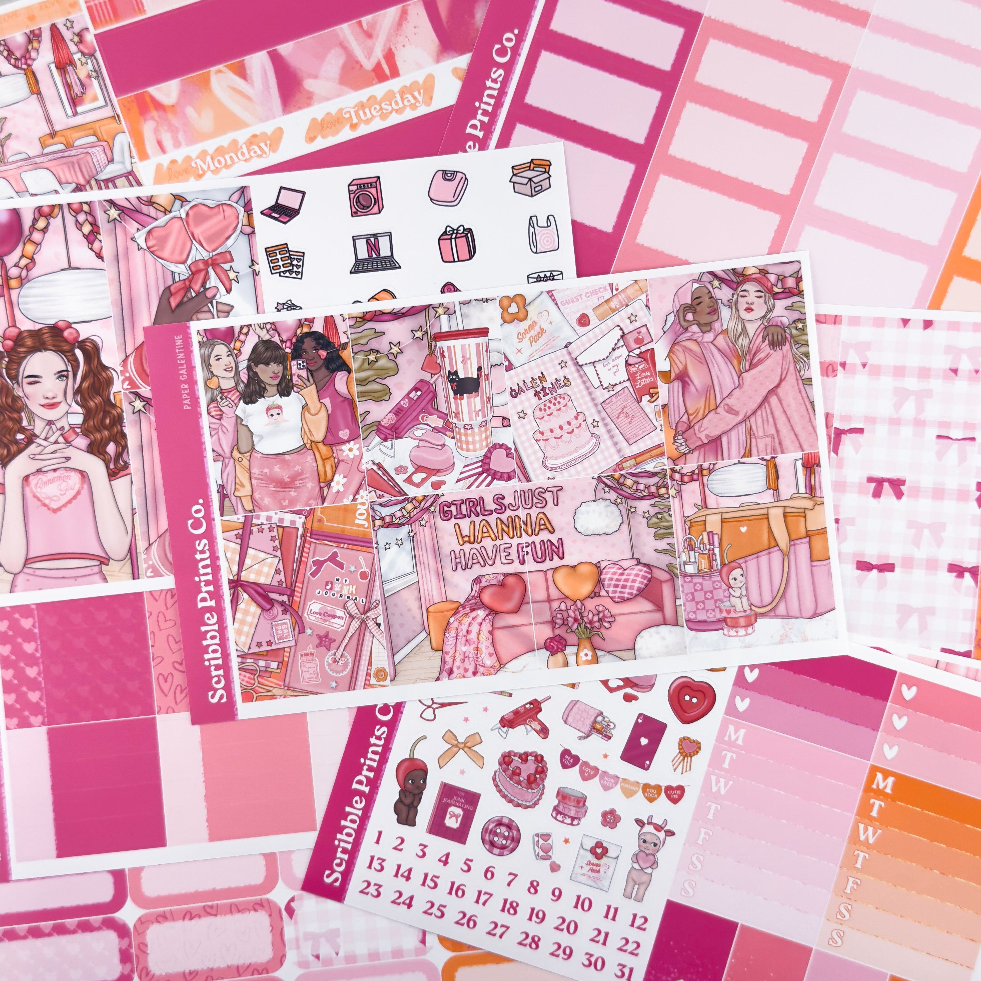 Paper Galentine – Glossy Weekly Planner Kit