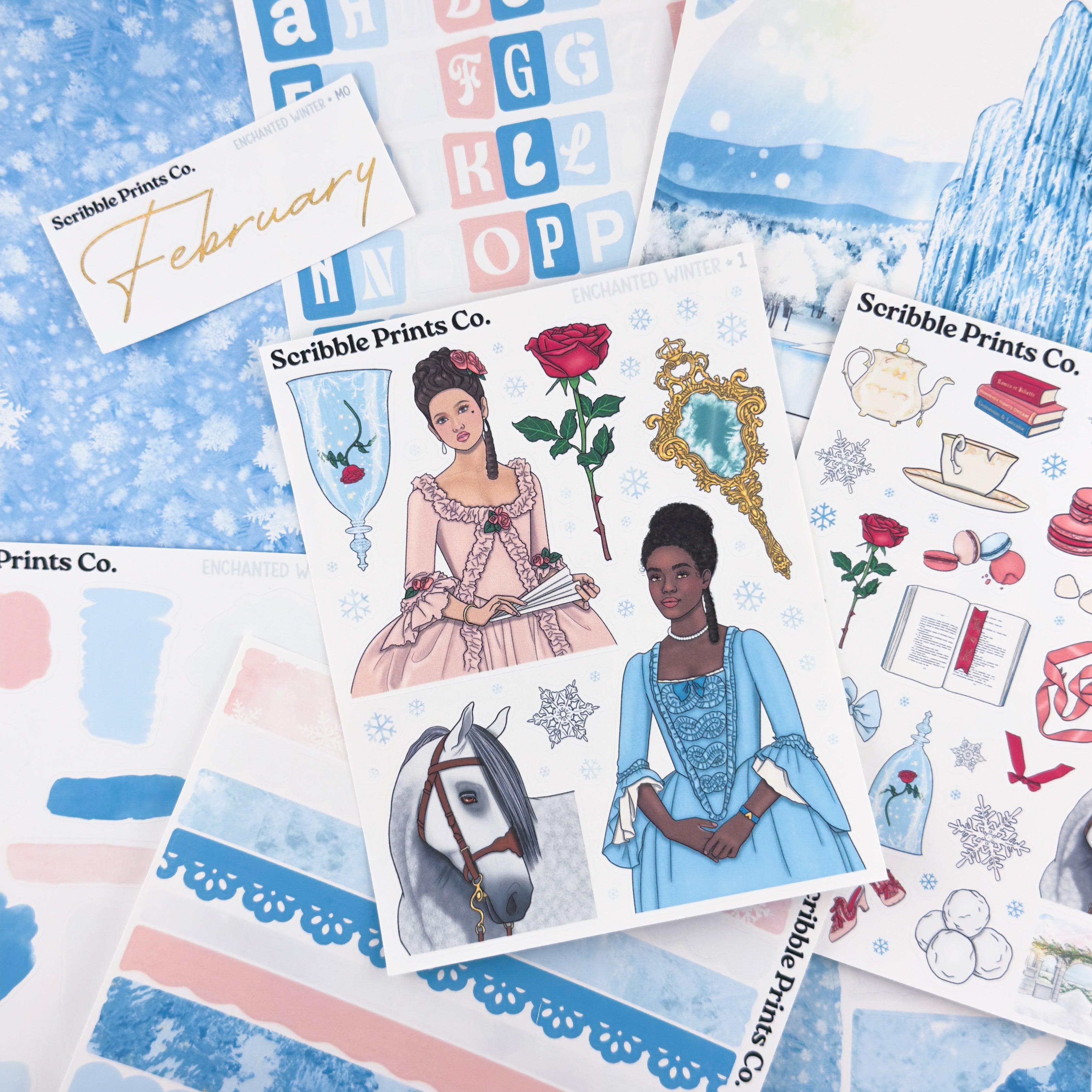 Enchanted Winter Journal Sticker Collection | Matte Removable Reading & Planner Stickers