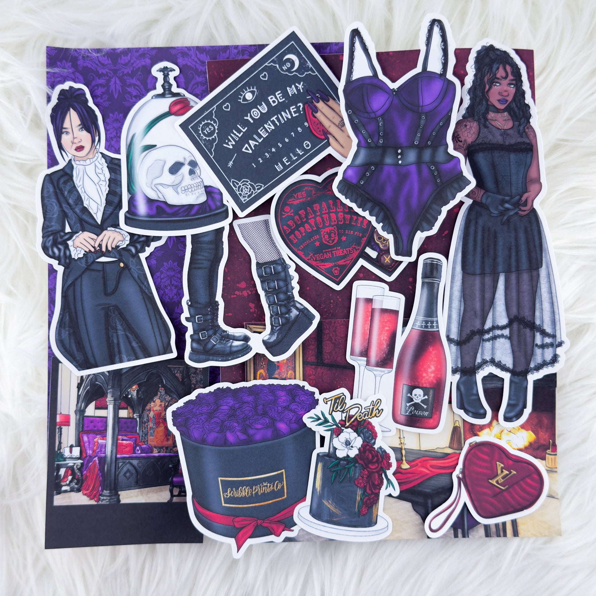 ‘Til Death – Junk Journal Collage Kit // Matte Sticker Collection