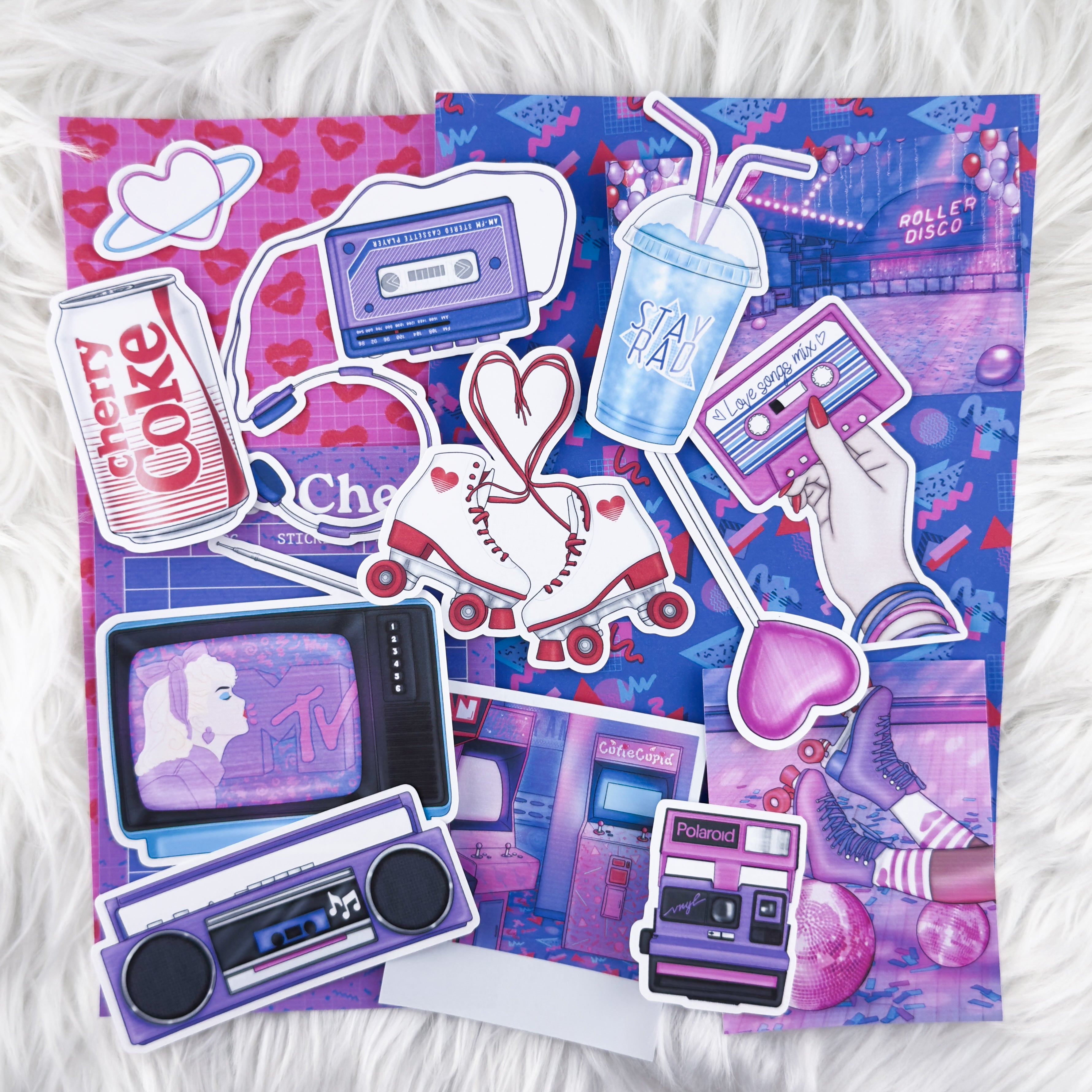 Pixelated Love – Junk Journal Collage Kit // Matte Sticker Collection
